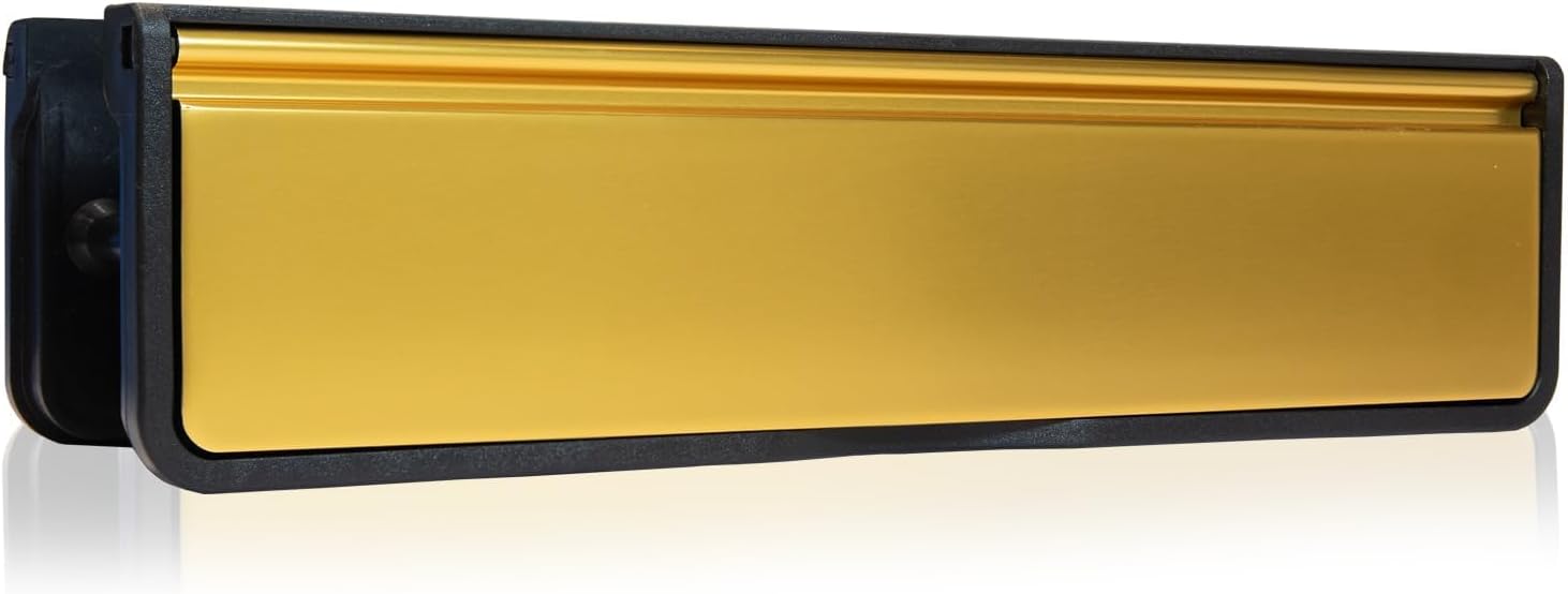 UAP MailPlate Luxe 12" Letterplate Satin Brass, Premium Draught Proof Postal Let...