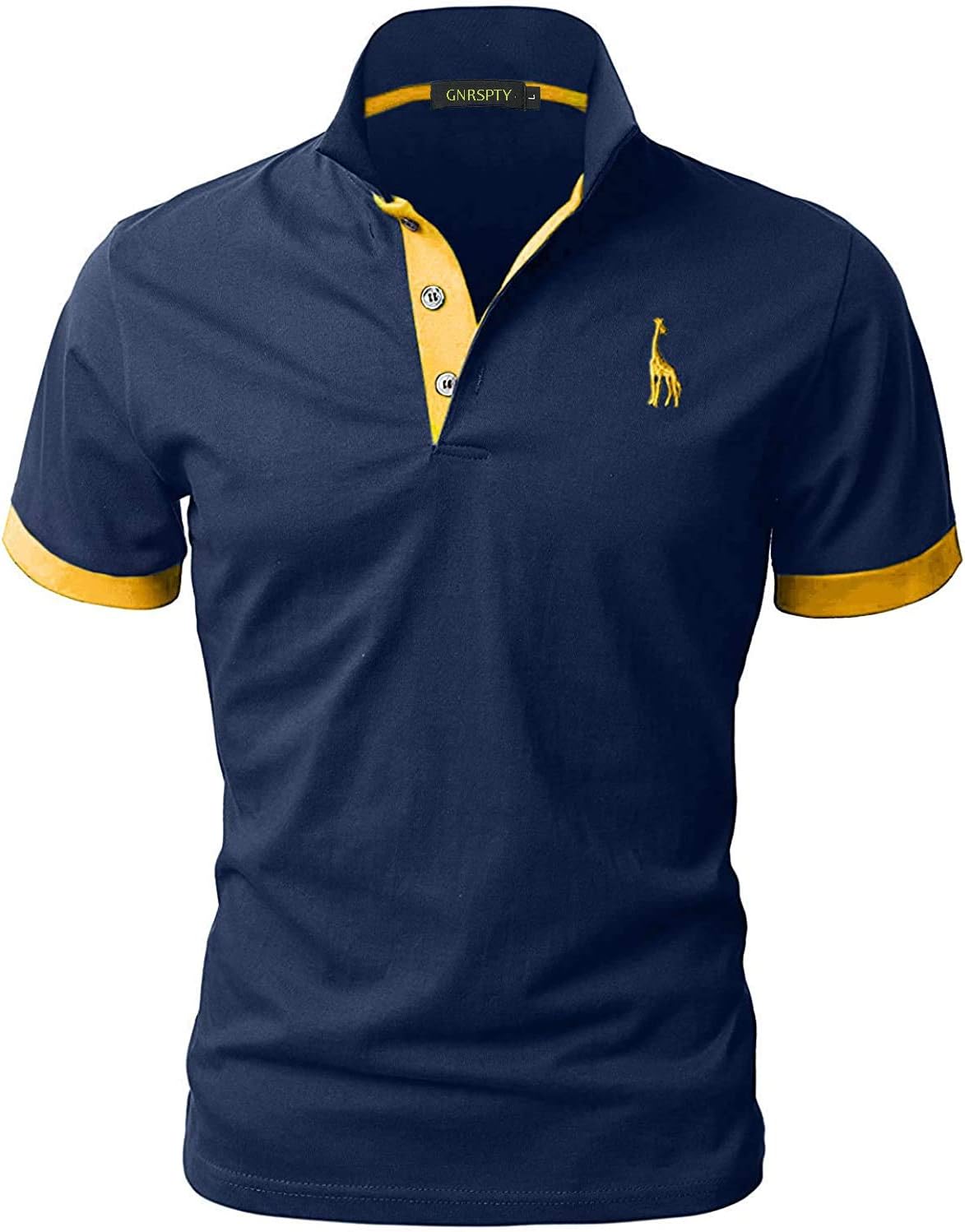 GNRSPTY Mens Short Sleeve Polo Shirts Classic Giraffe Embroidery Golf Tennis T-S...