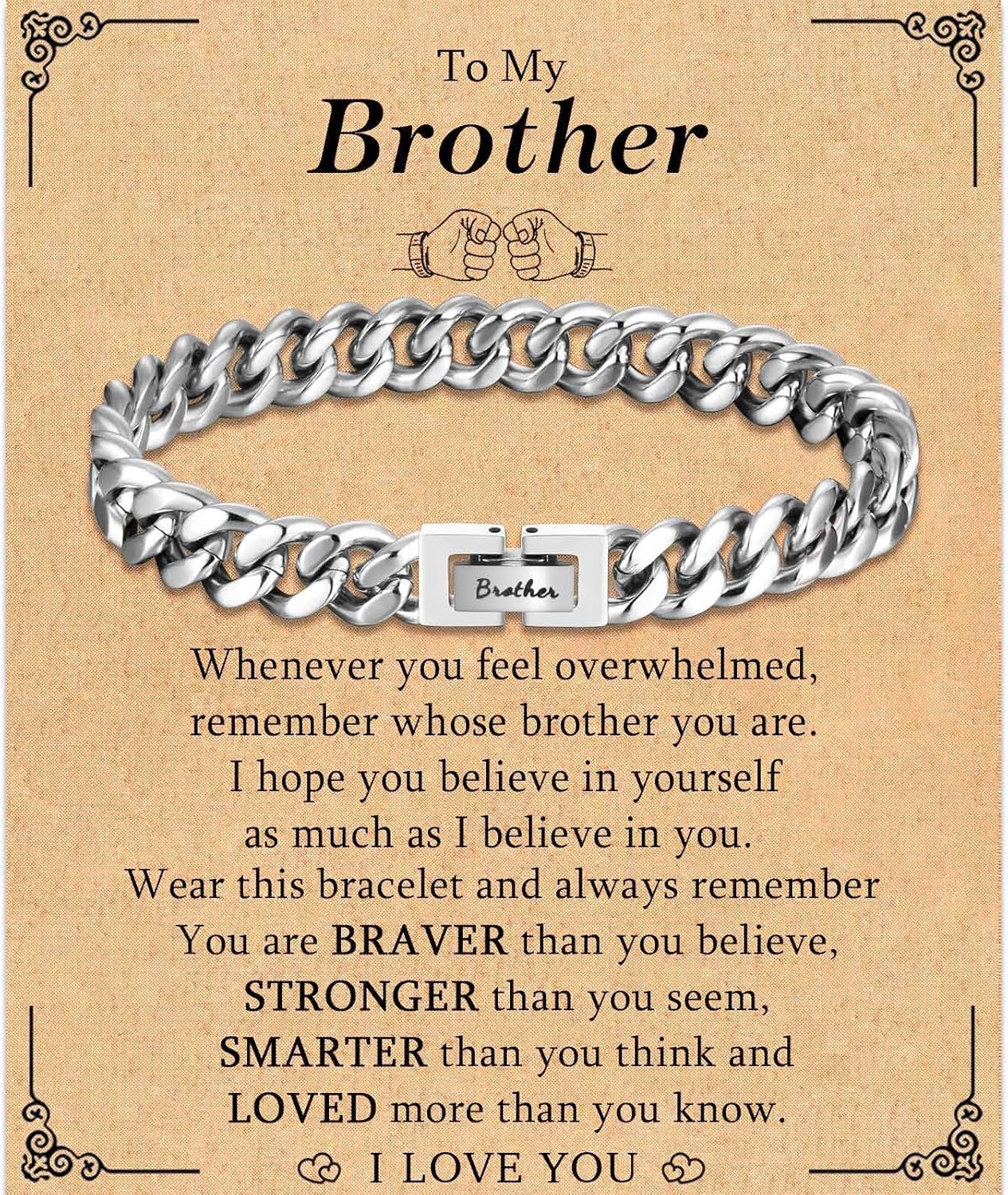 TEVOP Engraved Bracelet Gifts for Men Boys, Dad Uncle Grandad Son Grandson Broth...