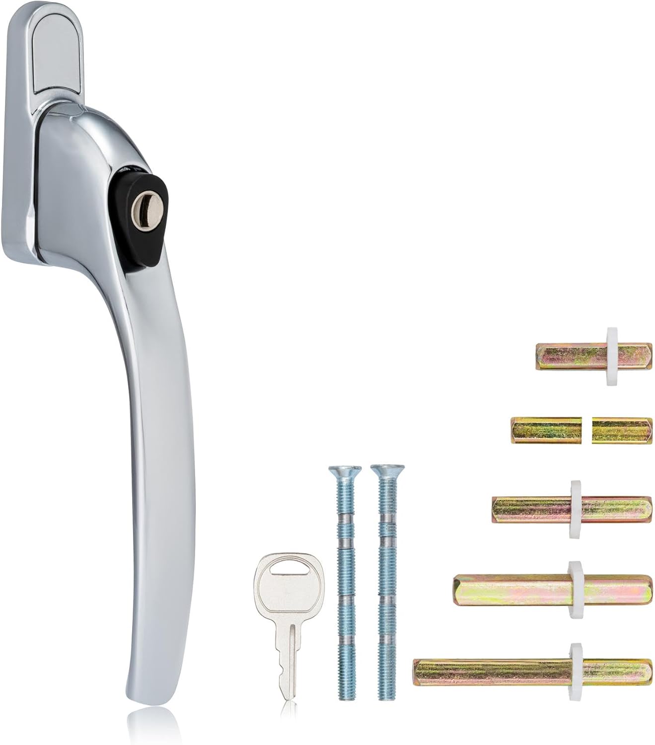 XFORT Key Locking Inline Window Handle Installation Kit in Polished Chrome, UPVC...