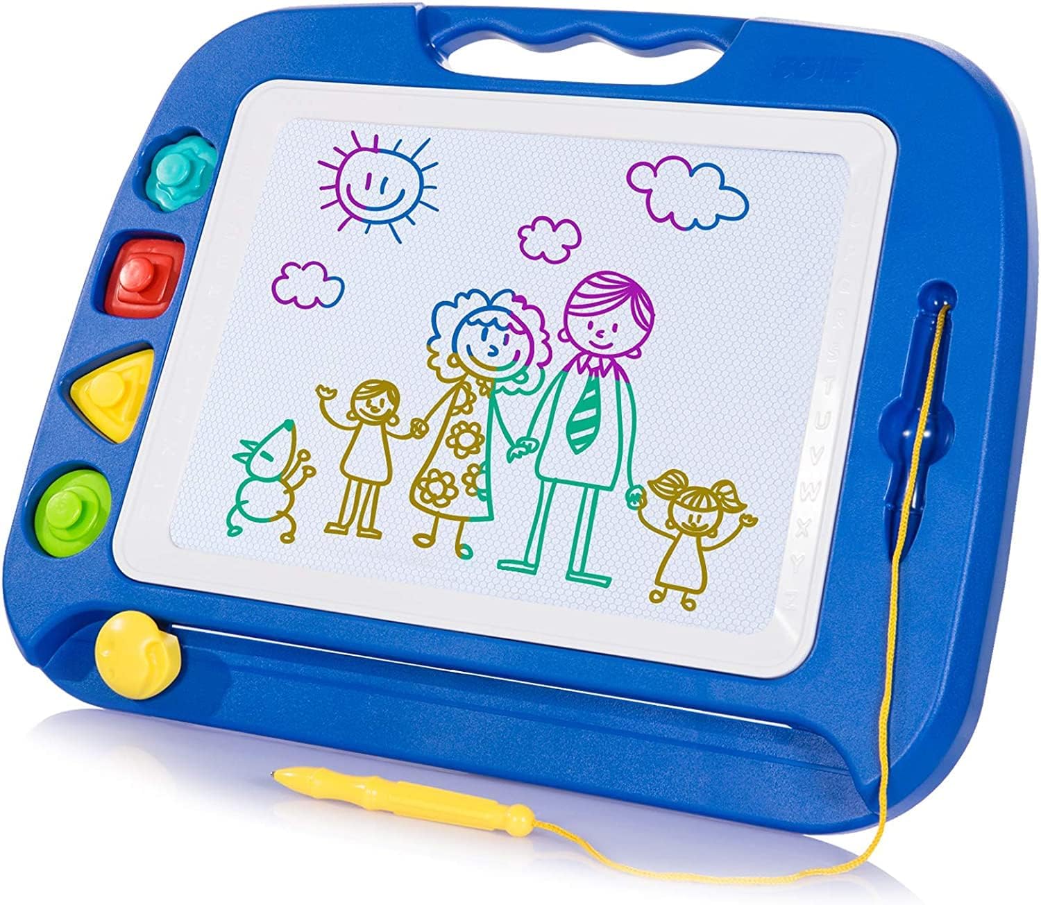SGILE Large Magnetic Drawing Board - 4 Colors 42×33cm Pad with 4 Stamps for Todd...