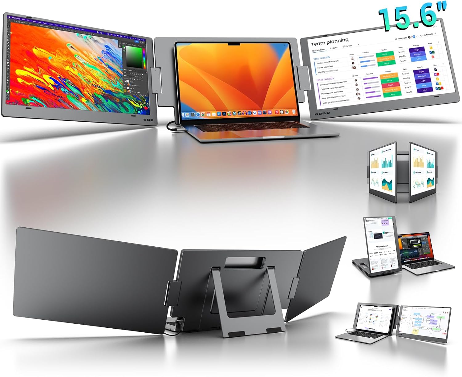 KYY Laptop Screen Extender, 15.6" Laptop Monitor Extender with Type-C Plug&Play,...