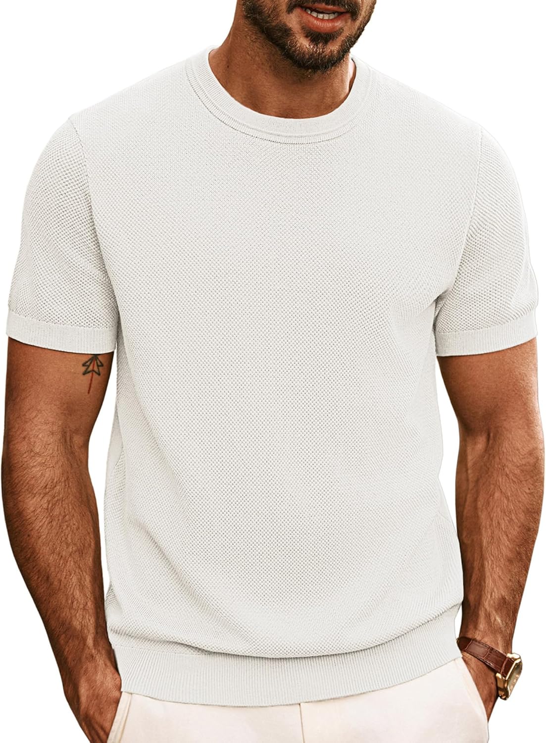 PJ PAUL JONES Mens Casual T-Shirts Classic Short Sleeve Knit Tees Crewneck Solid...