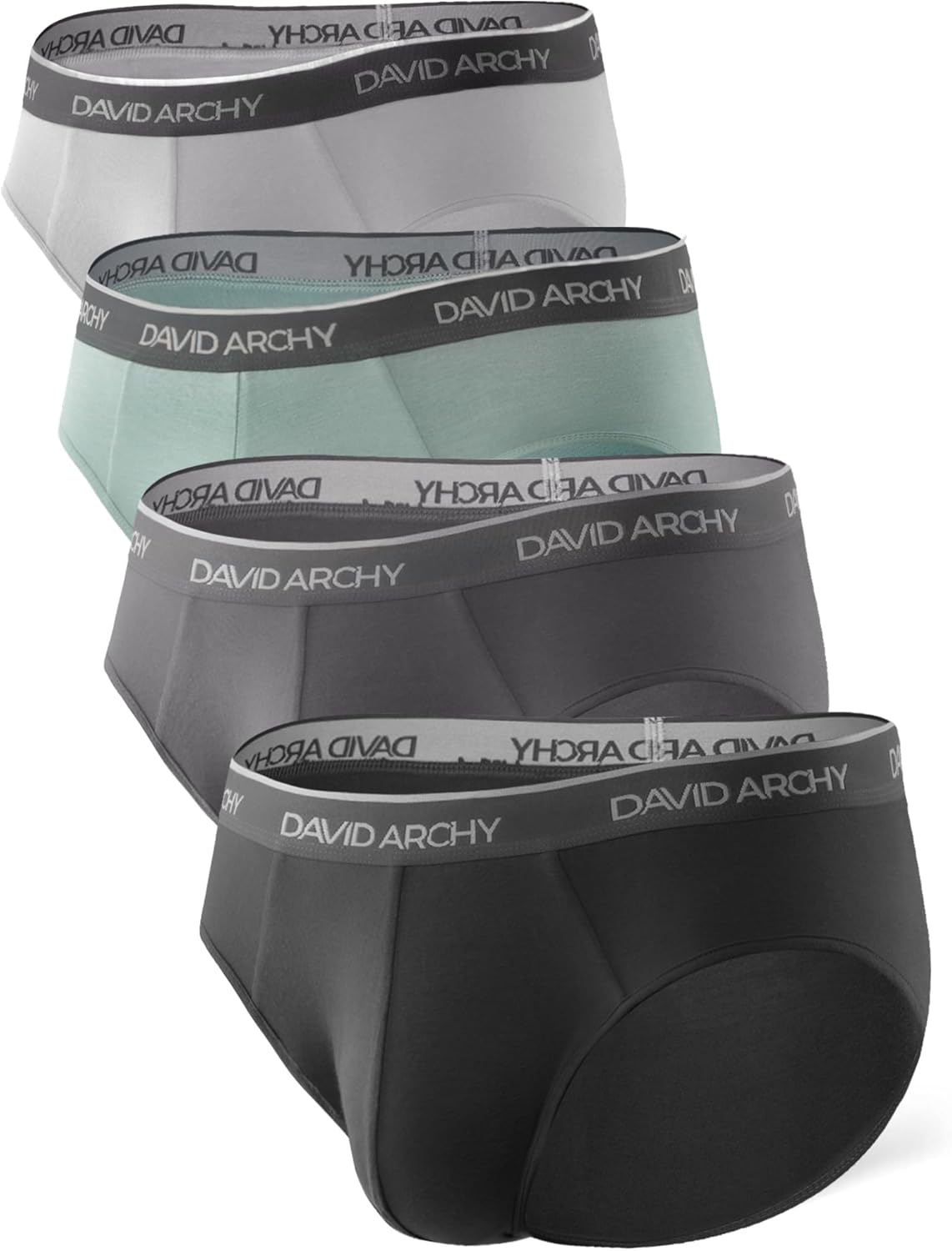 DAVID ARCHY Men's Briefs Rayon Made from Bamboo Underwear Comfort Fit Super Soft...