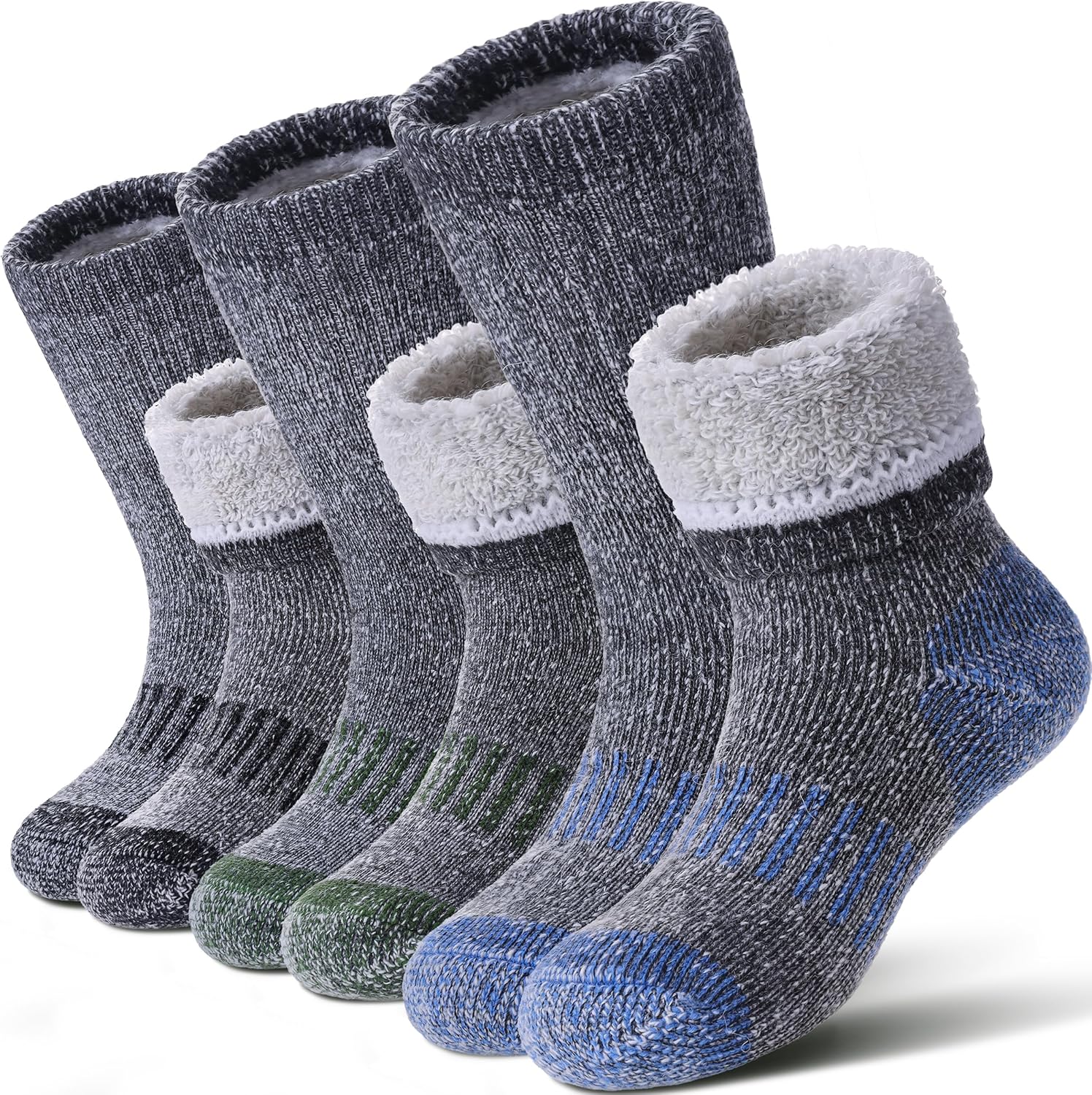 LANLEO Kids Merino Wool Hiking Socks Boys Girls Winter Thermal Warm Thick Cozy C...