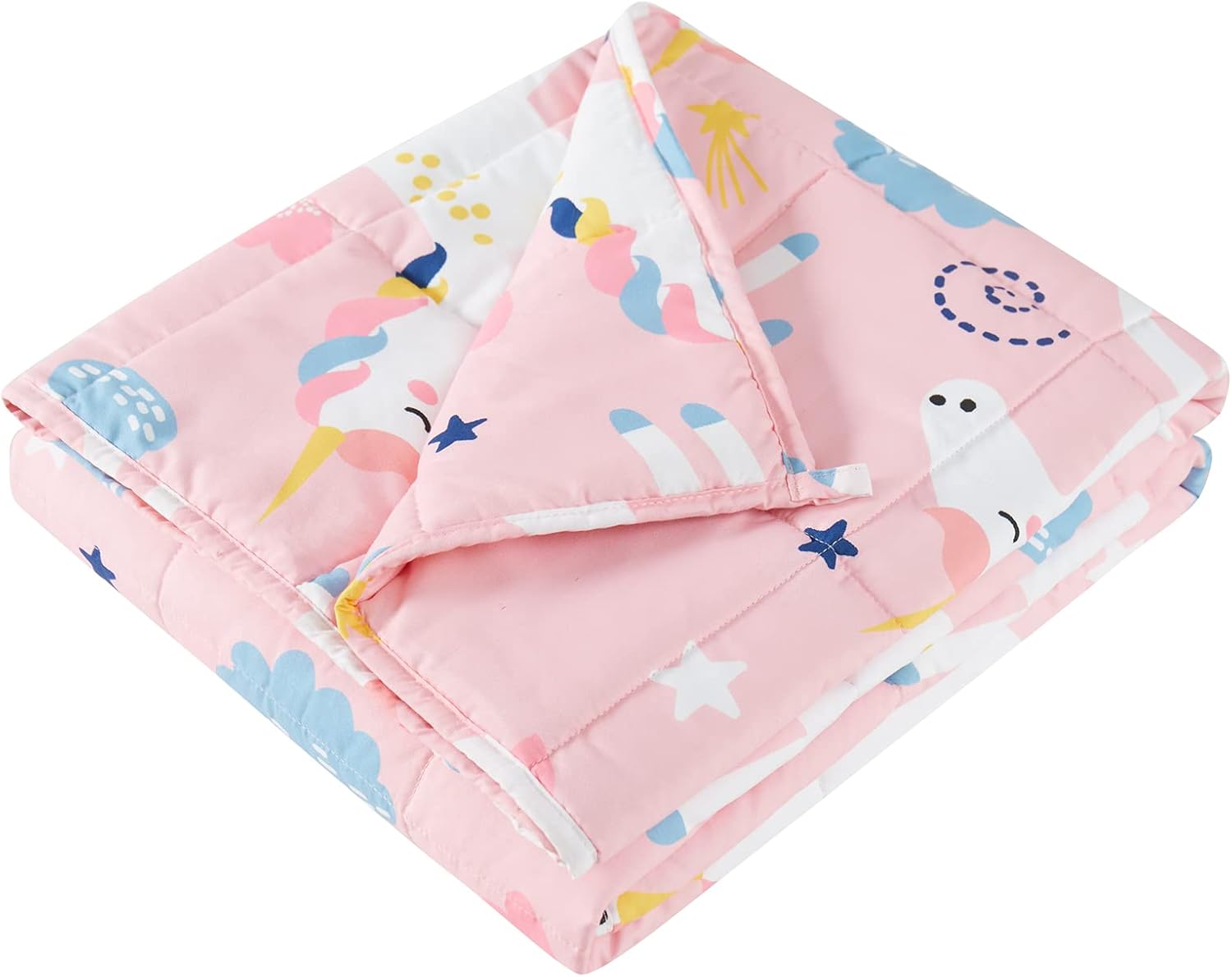 HOSUKKO Weighted Blanket - Weighted Blanket 5 lbs Pink Unicorn Heavy Blanket - B...