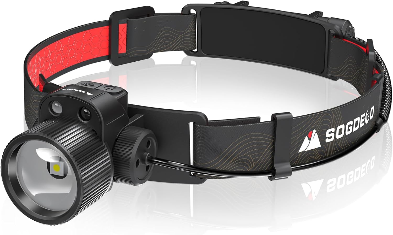 Sogdeco Head Torch Rechargeable 10000LM Super Bright 20Hrs LED Head Torch Waterp...