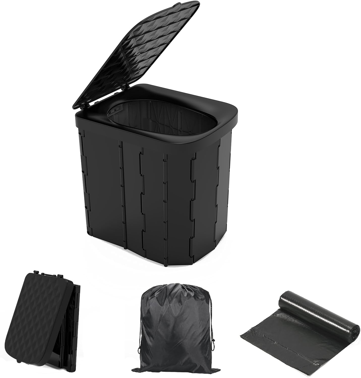 Portable Camping Toilet for Adults - Hapoon XL Portable Folding Toilet with Lid,...