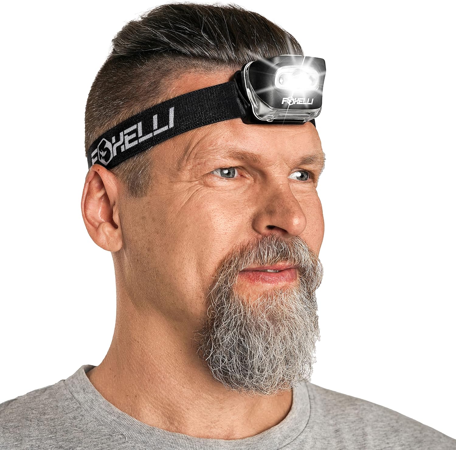 Foxelli LED Headlamp Flashlight for Adults & Kids, Running, Camping, Hiking Head...