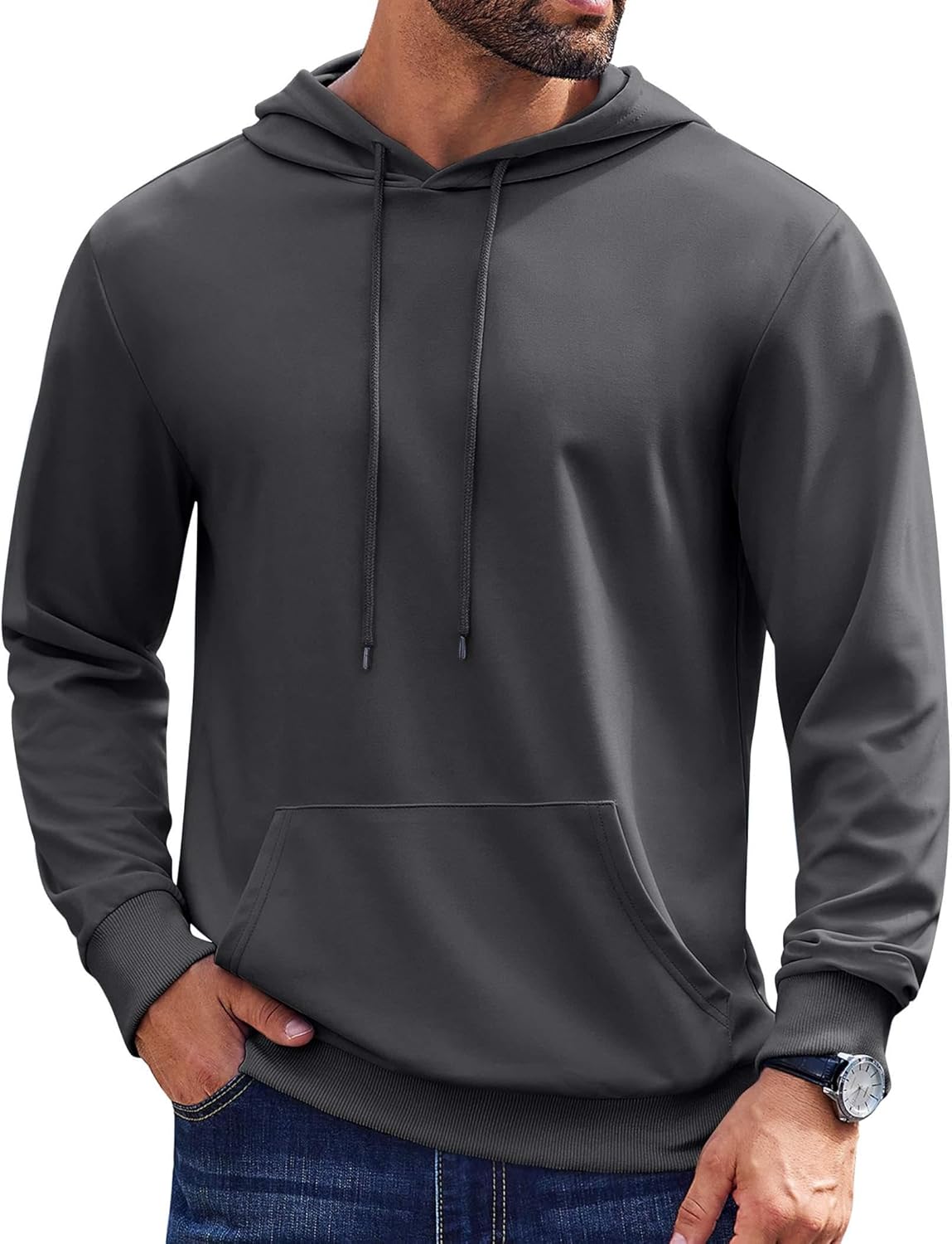 COOFANDY Mens Hoodies Pullover Long Sleeve Casual Fashion Sweatshirts Drawstring...