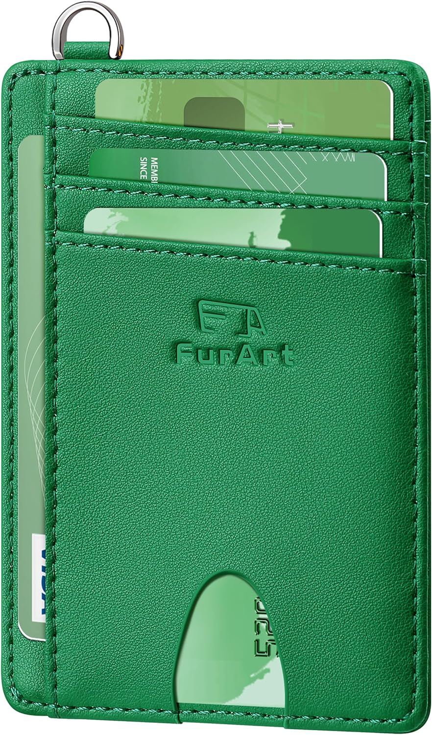 FurArt Credit Card Holder Wallet, Slim RFID Blocking Minimalist Women's Card Wal...