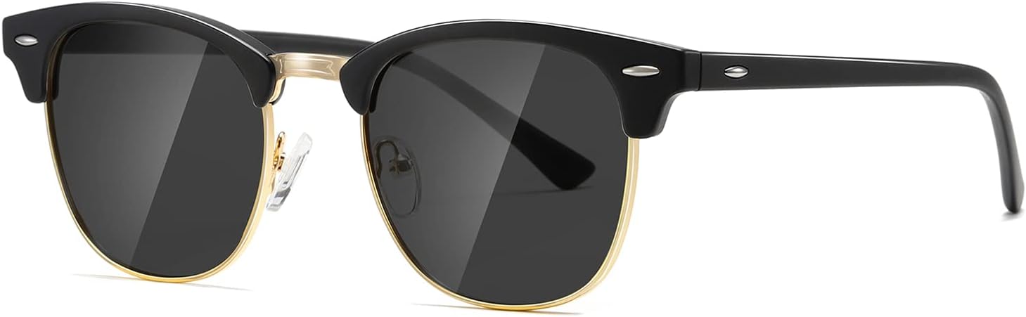 AEVOGUE Polarized Sunglasses For Women And Men Semi Rimless Frame Retro Sun Glas...