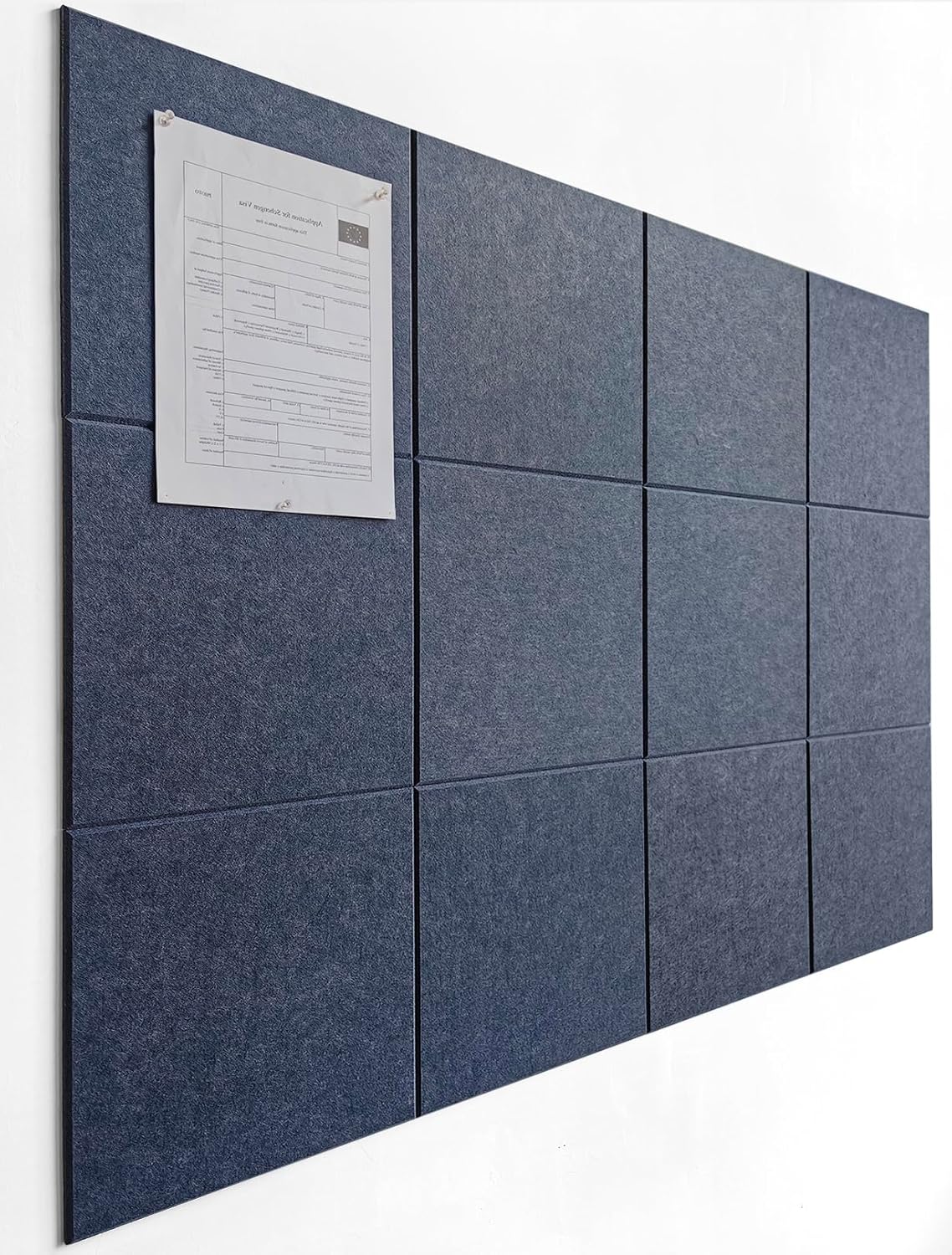 Large Cork Board Alternative - 47"x35" 12 Pack Felt Wall Tiles with Safe Removab...