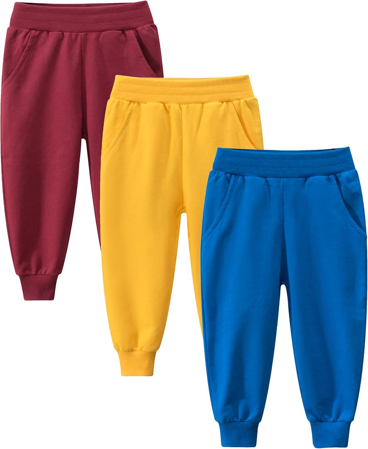 GFQLONG Toddler Boys 2 Pack Cotton Active Jogger Sweatpants,Kids Casual Athletic...