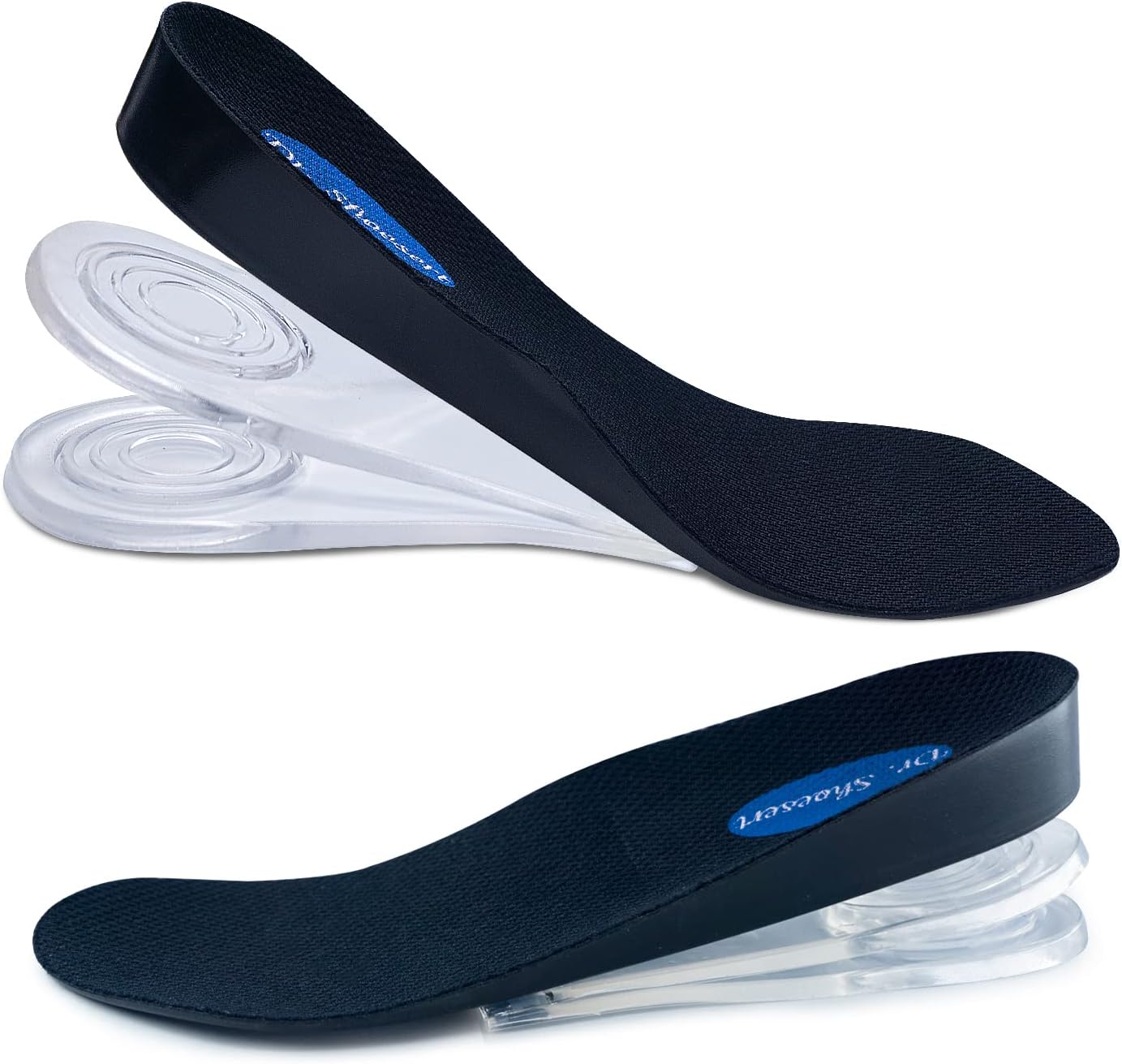 Dr. Shoesert 3-Layer Adjustable Height Increase Insoles, 3/4 Length Shock Absorp...