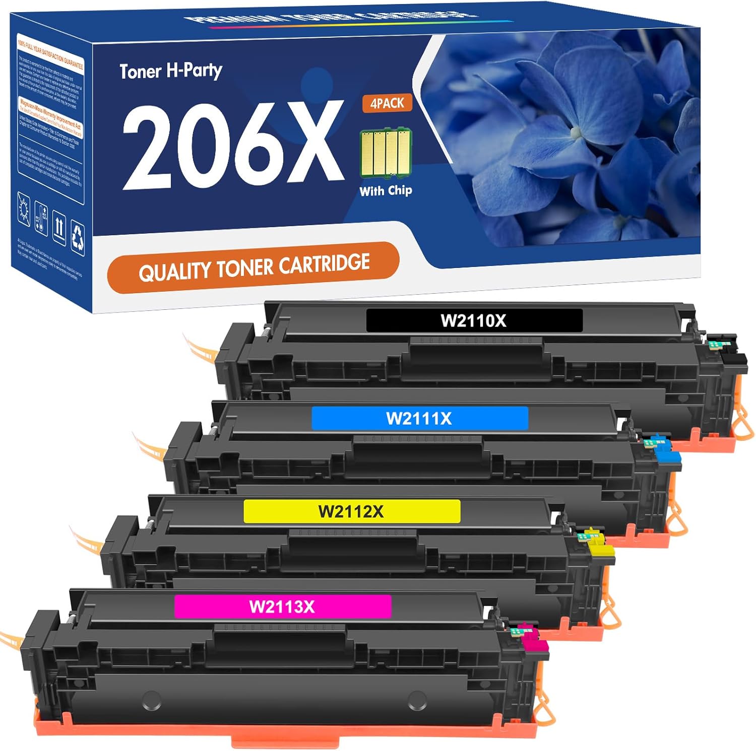206X 206A Toner Cartridges 4 Pack High Yield M283fdw N283cdw Set Compatible Repl...