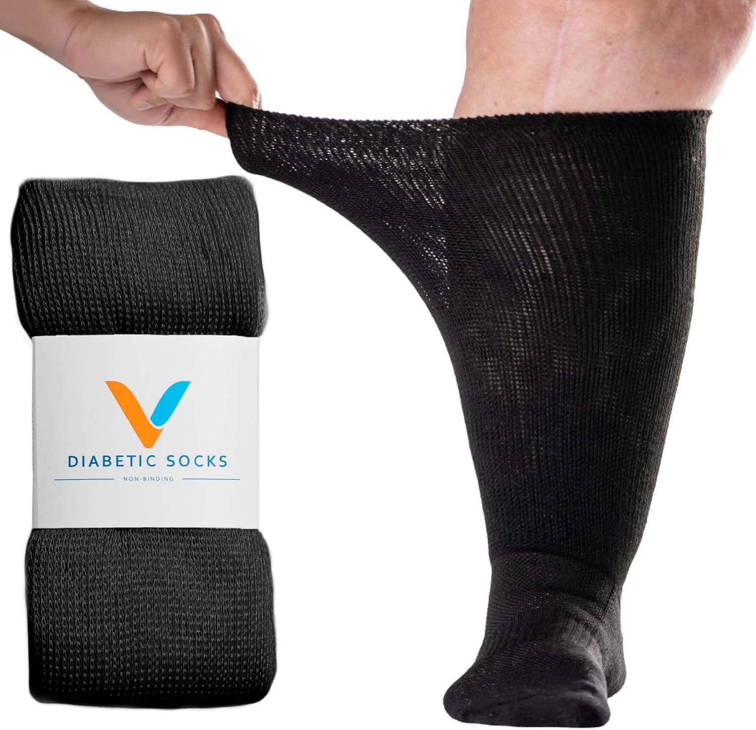 Viasox EasyStretch Diabetic Socks for Men & Women, Non Binding Top, Seamless Toe...