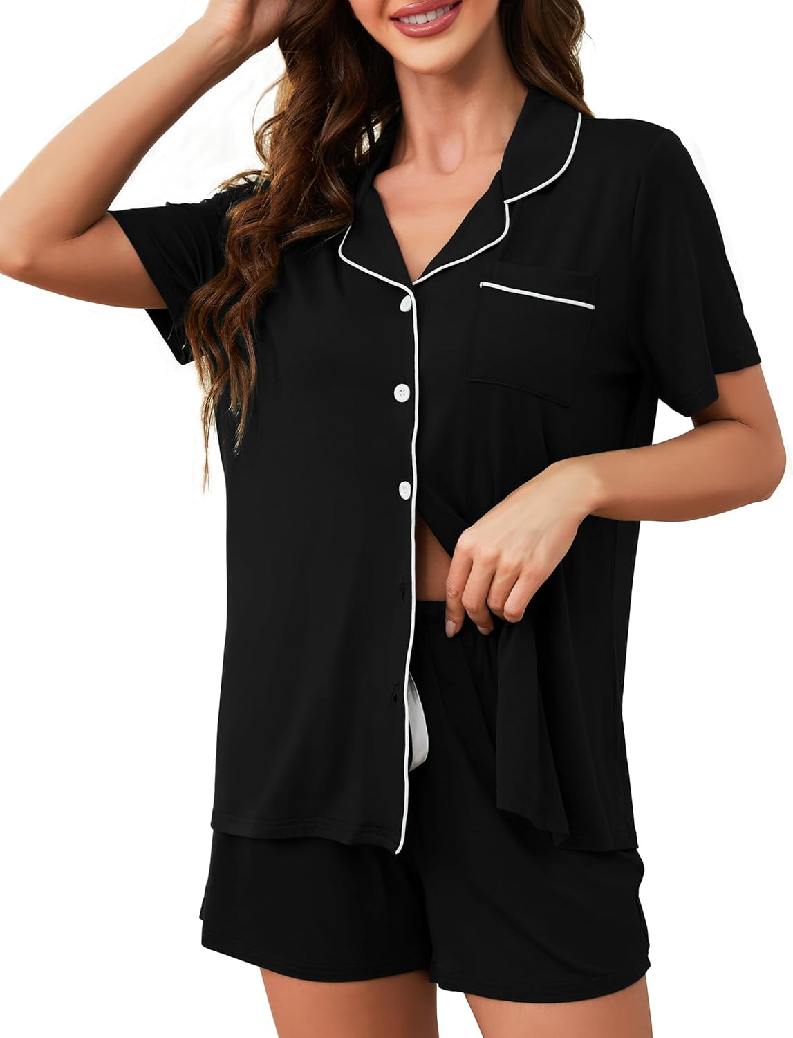 Pajama Sets For Women 2 Piece PJ Sets Short Sleeve Lounge Set Fashion Sleepwear...