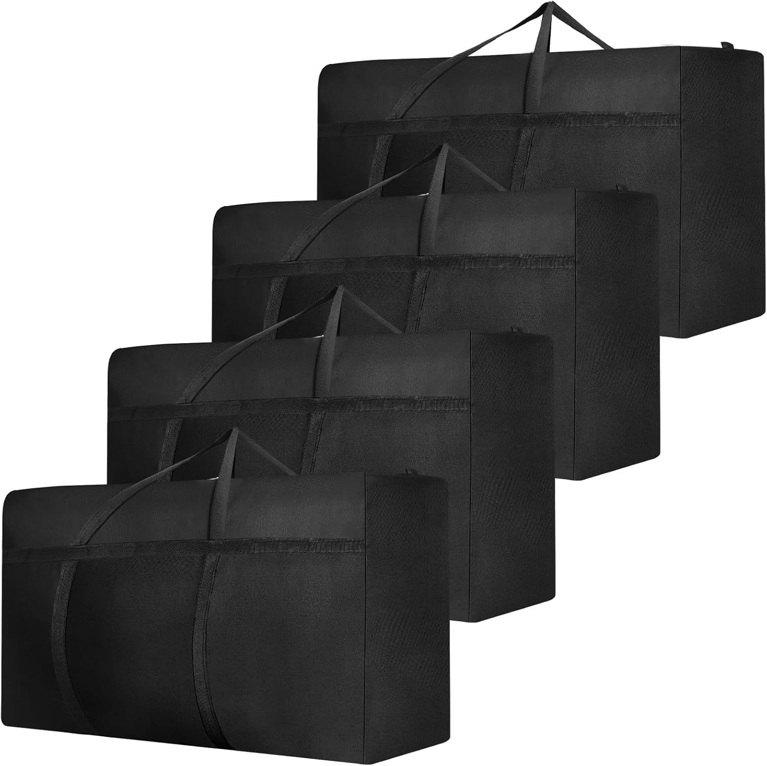 4 Pack 120L Large Storage Bags, Extra Large Moving Bags with Zips for Moving Sto...
