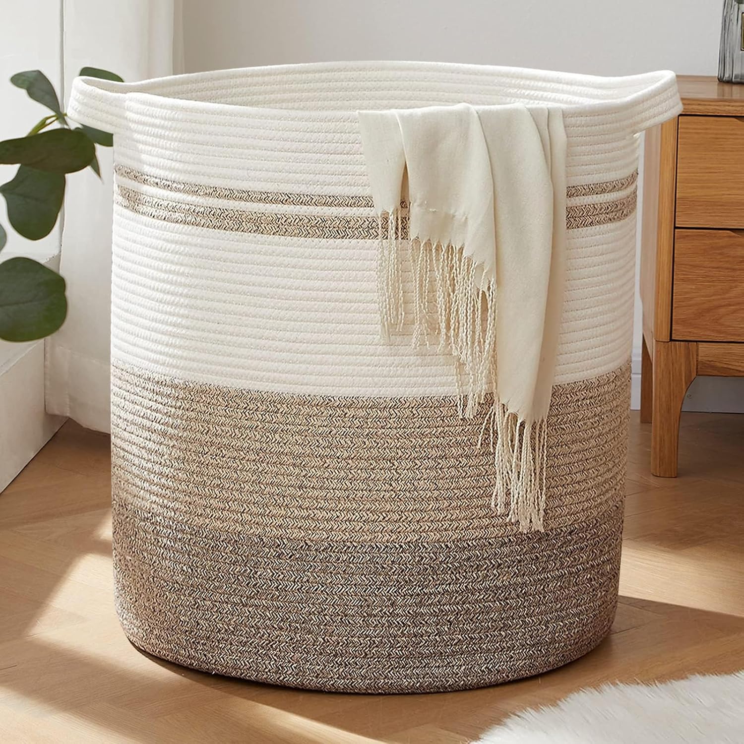 OIAHOMY 100L Laundry Baskets-Laundry Hamper, Storage Basket with Handles, Decora...