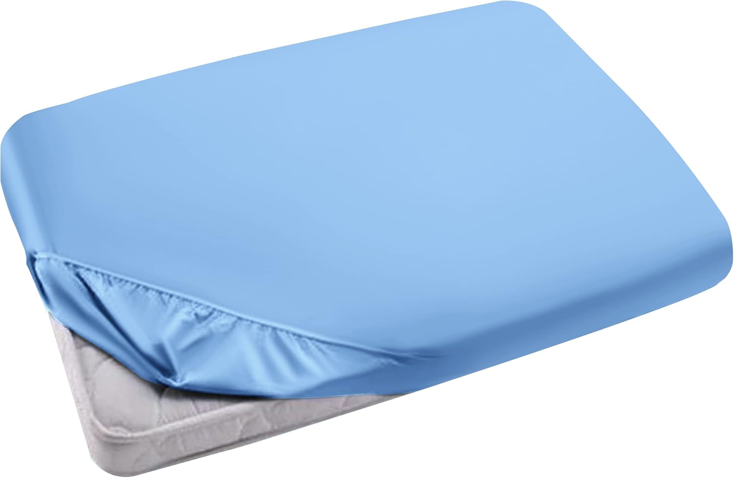 Hafaa Fitted Sheet Single – Easy Care 25 cm Deep Brushed Microfibre Elastic Sky...