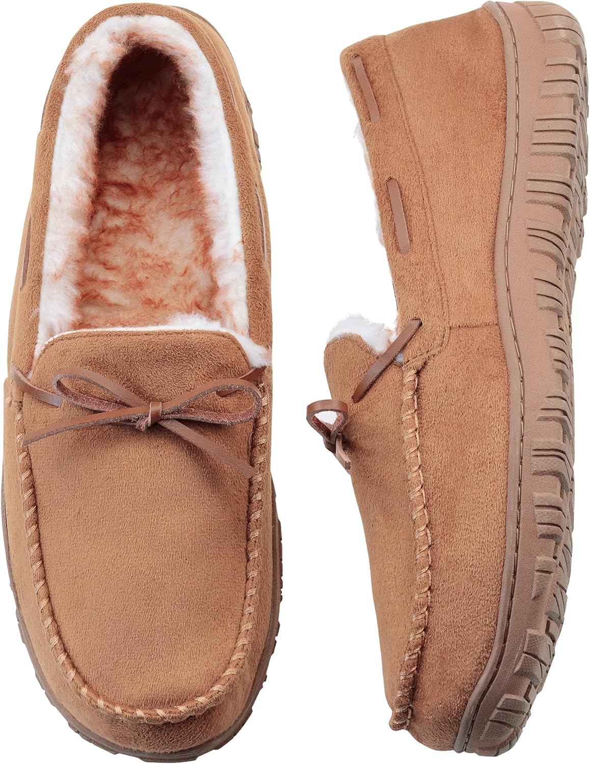 VLLy Mens Slippers Moccasins with Plush Lined Cozy House Bedroom Shoes for Men 1...