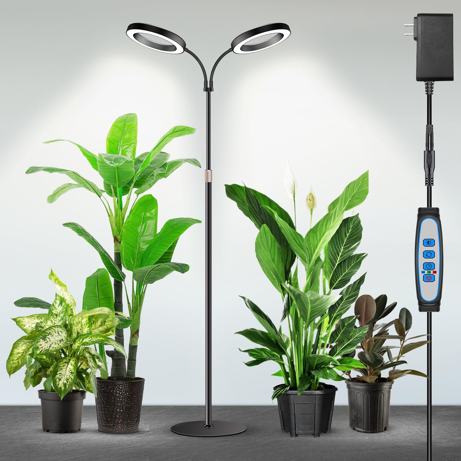 Garpsen Halo Grow Lights, Dual-Head Full Spectrum LED Plant Lights for Indoor Gr...