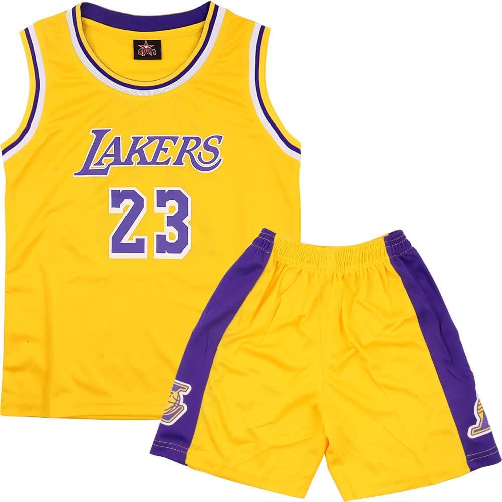 Kids Basketball Kit - 2-Piece Sleeveless Kids Basketball Jersey Shirt - Cool Bas...