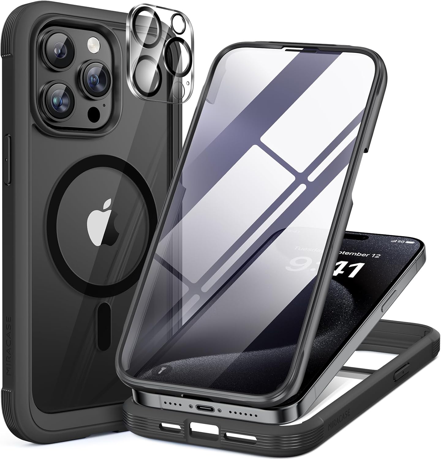 Miracase Magnetic for iPhone 15 Pro Max Case 6.7'' [Compatible with Magsafe] Ful...