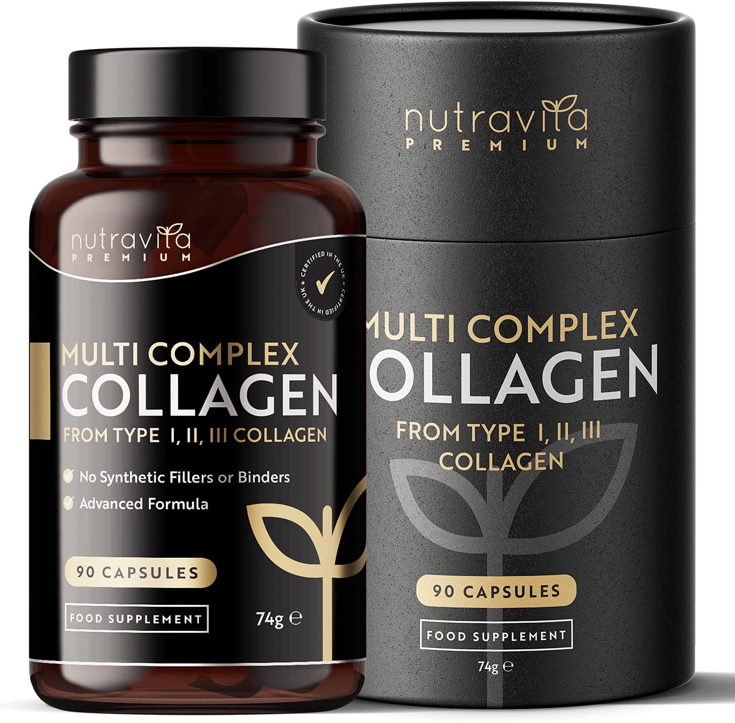 Premium Multi Collagen Protein Capsules with Type I, II, III - Includes Hydrolys...