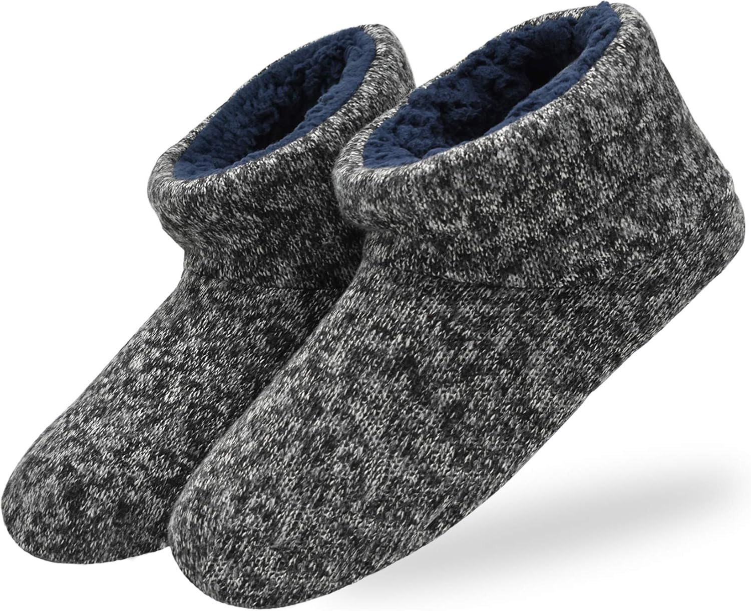 KuaiLu Mens Slippers Knitted Wool-Like Plush Fleece Lined Slipper Boots Winter W...