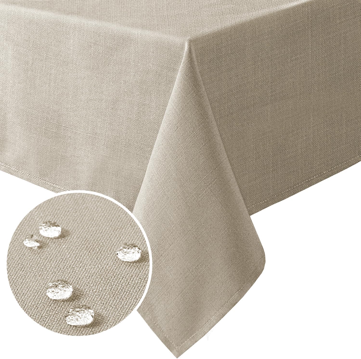 H.VERSAILTEX Linen Textured Table Cloths Rectangle 60 x 120 Inch Premium Solid T...
