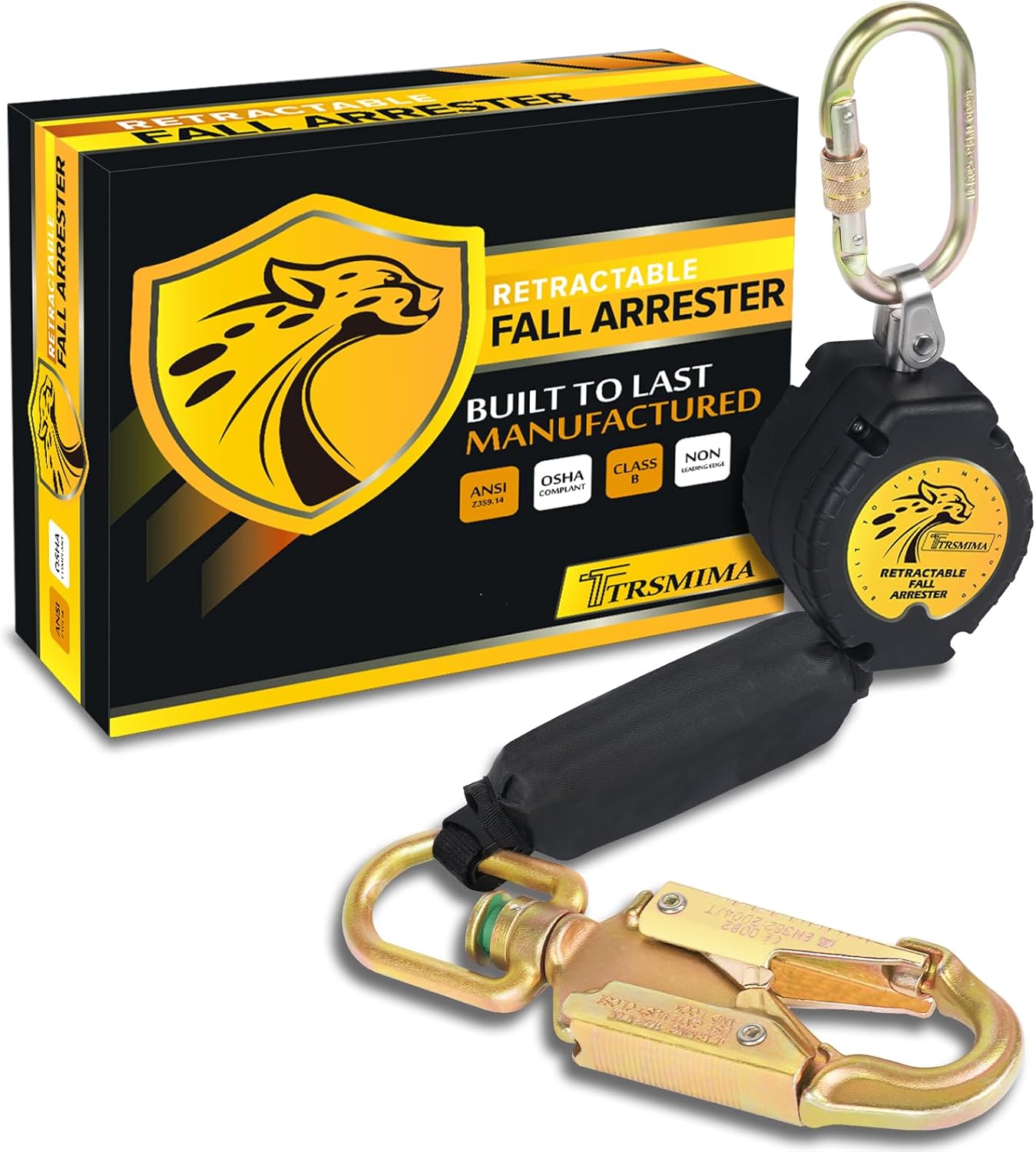 TRSMIMA Fall Protection Retractable Lanyard - 10FT Construction Self-Retracting...