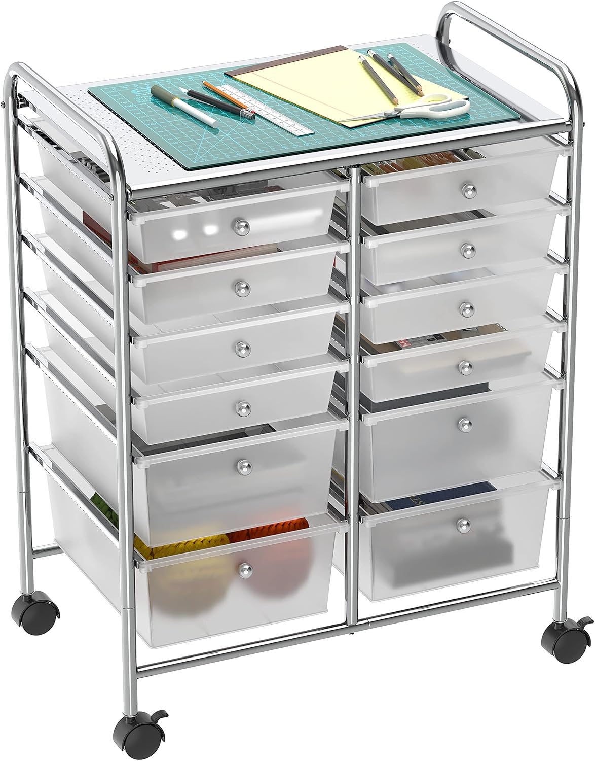 Simple Houseware Utility Cart with 12 Drawers Rolling Storage Art Craft Organize...