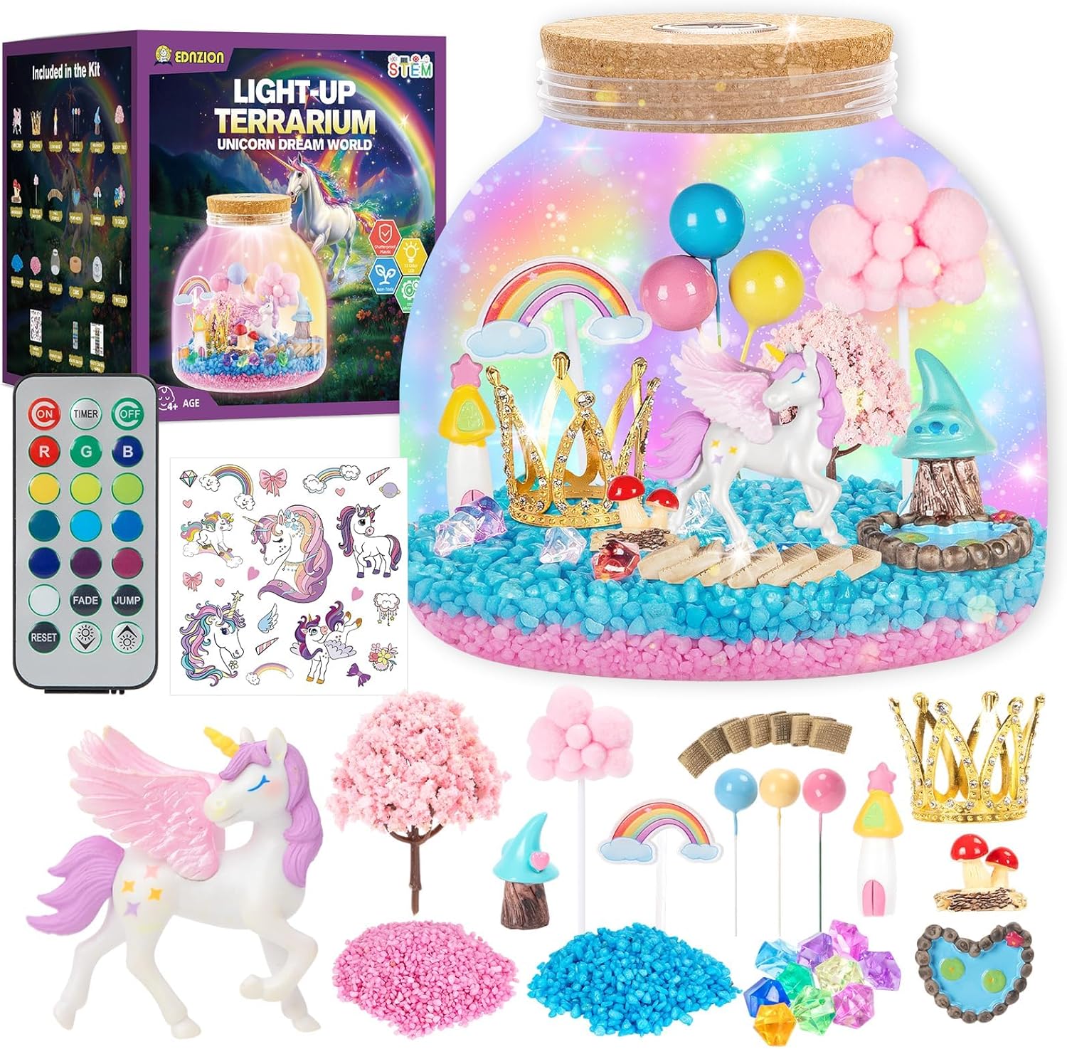 Unicorn Light Up Terrarium Kit for Kids - Create a Fantasy Unicorn World | Unico...