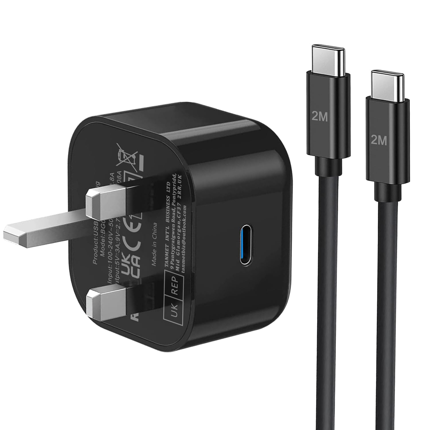 For Samsung Fast Charger Plug and Cable 2M, USB C Plug with Lead Charging for Sa...