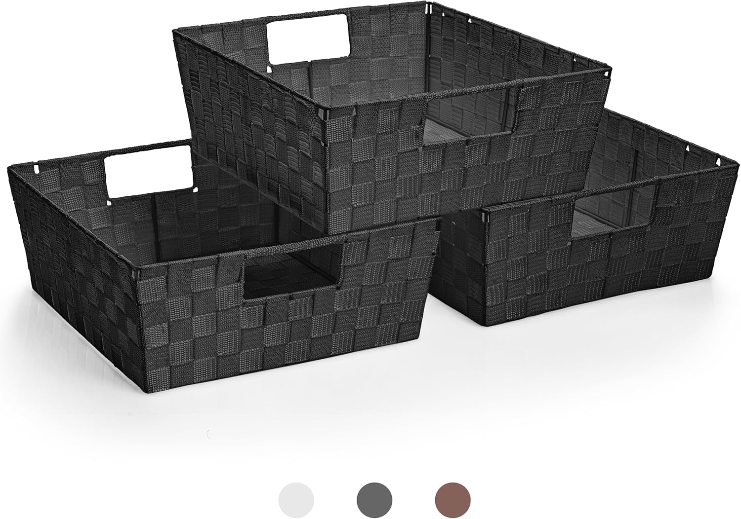 Sorbus Set of 3 Large Woven Storage Baskets – Mesh Hand-Woven Baskets for Organi...