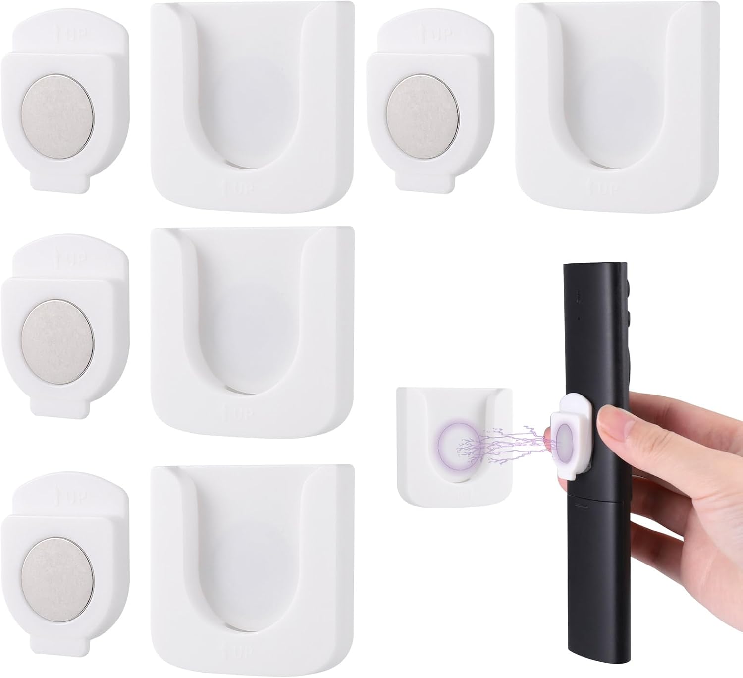 4Pcs Magnetic Remote Control Holder, Wall Mounted...