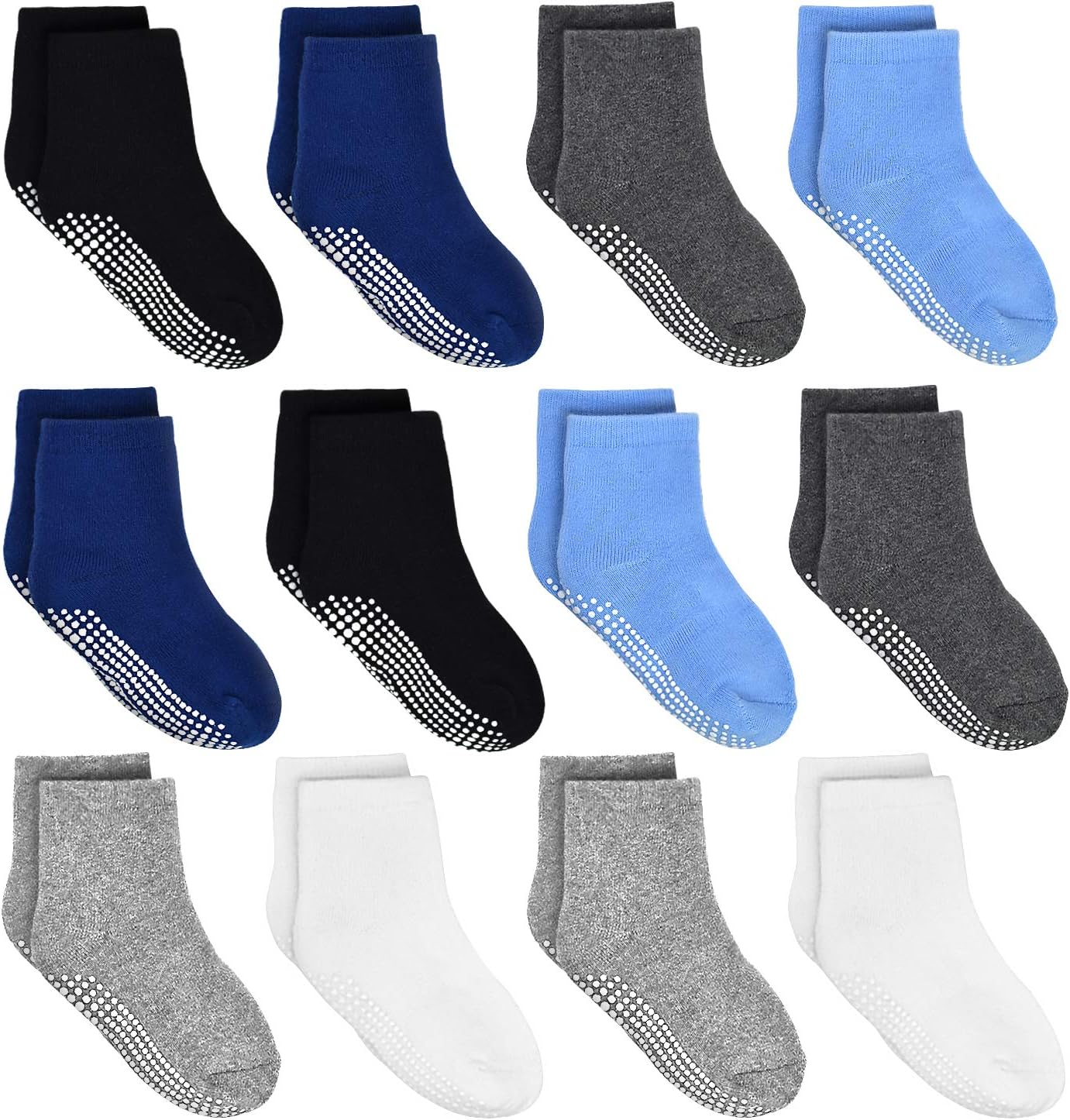 Tphon Kids Non Slip Toddler Boy Grip Socks 12 Pairs Anti Skid Sticky Socks for 1...