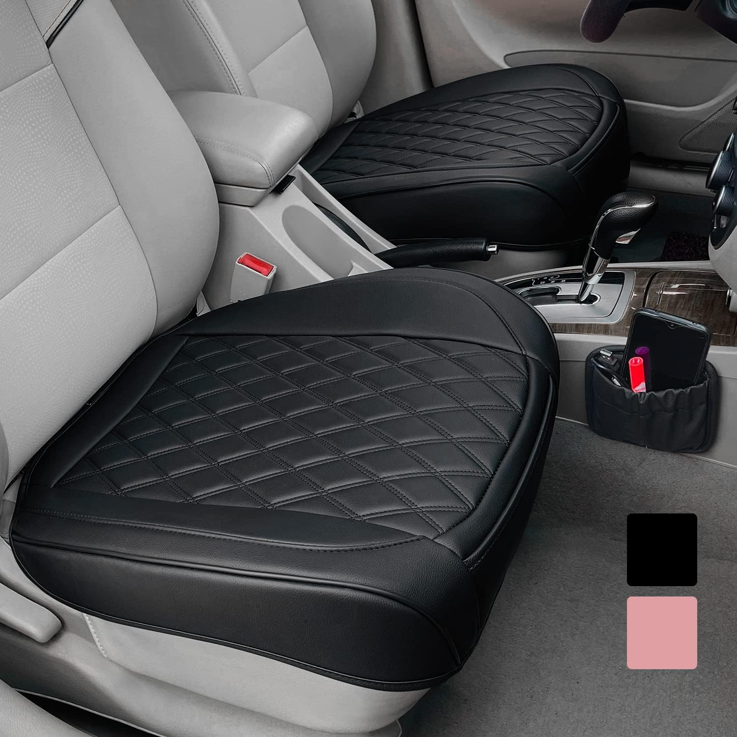 2 Pack Leather Front Car Seat Cover, Anti-Slip and Full Wrap Driver Car Seat Pro...