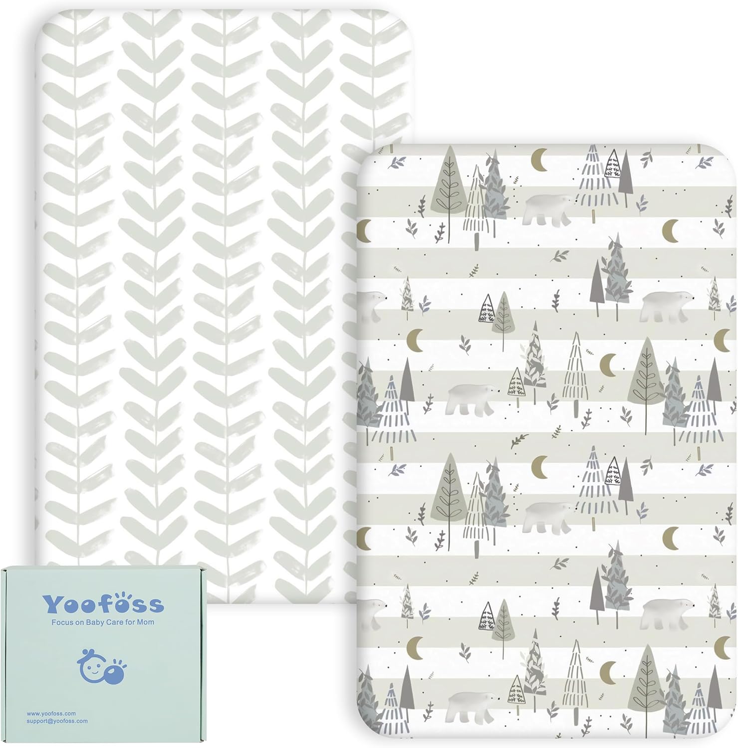 Yoofoss Cot Bed Sheets 140 x 70 cm Fitted Super Soft and Breathable Cot Bed Shee...