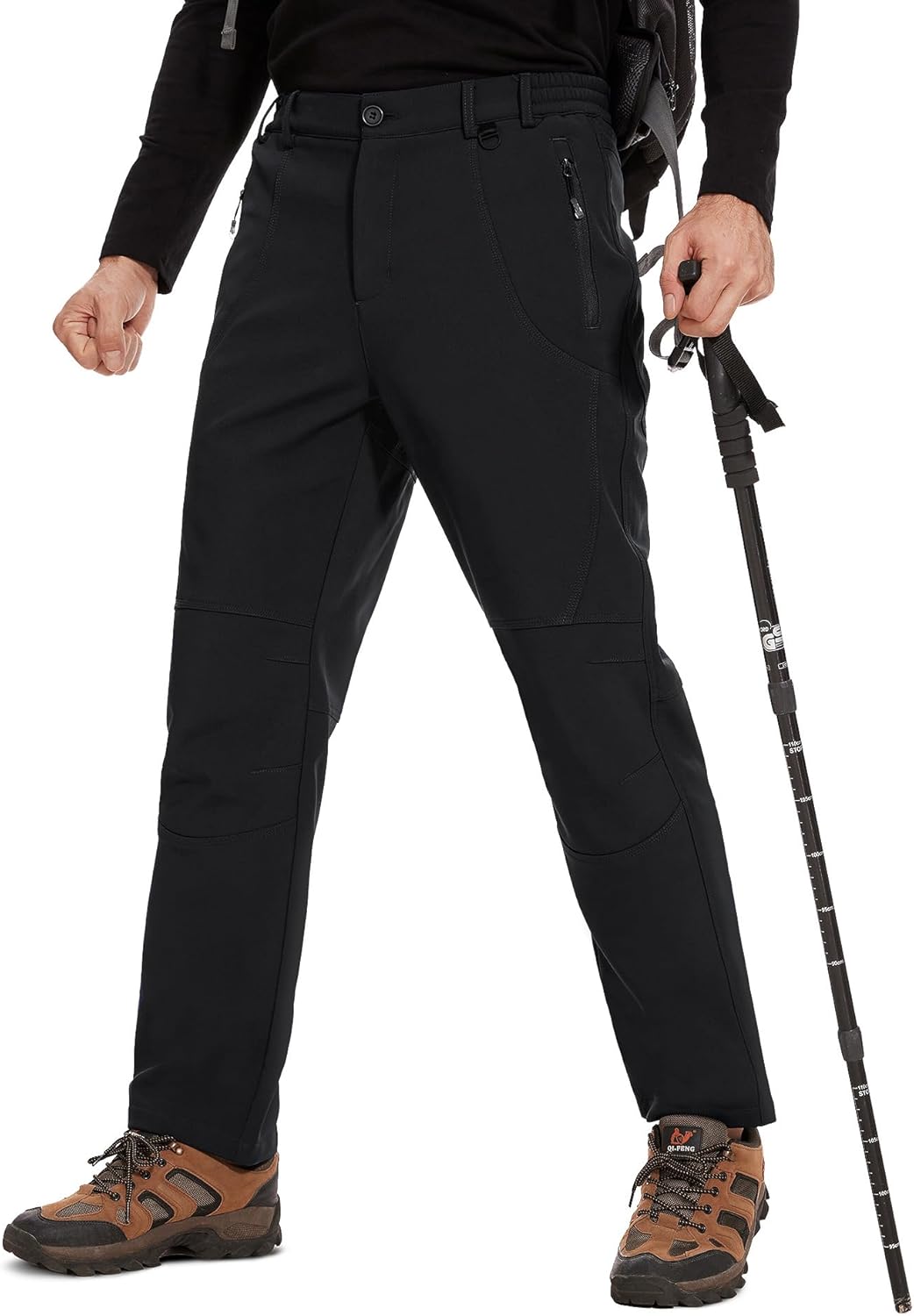 YUTYTH Hiking Trousers Men's Waterproof Fleece Lined Walking Trousers Warm Fishi...