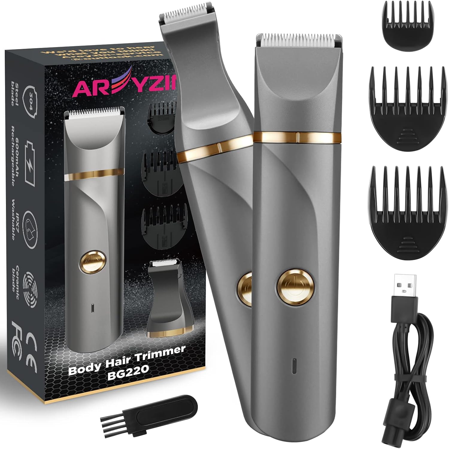 Rechargable Bikini Trimmer Women Body Hair Trimmer Painless Pubic Hair Trimmer f...