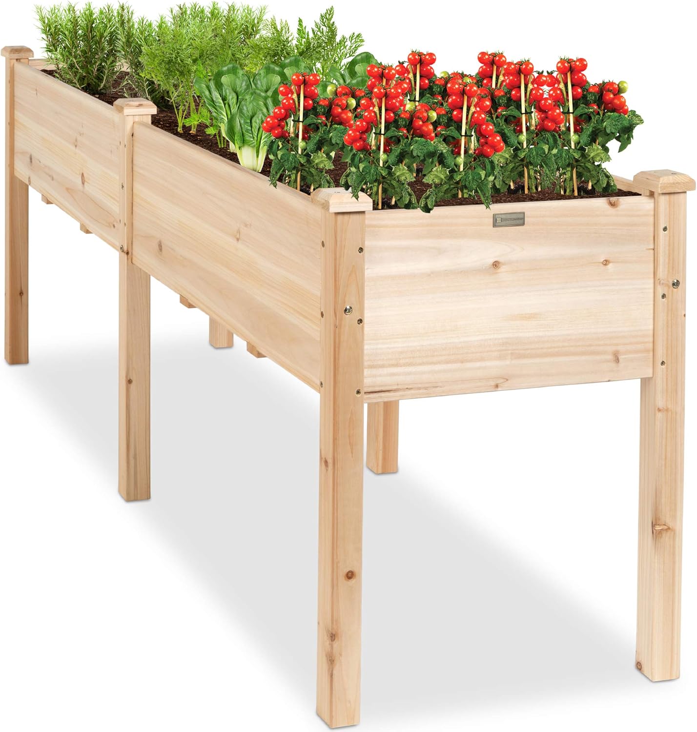 Best Choice Products 72x23x30in Raised Garden Bed, Elevated Wood Planter Box Sta...