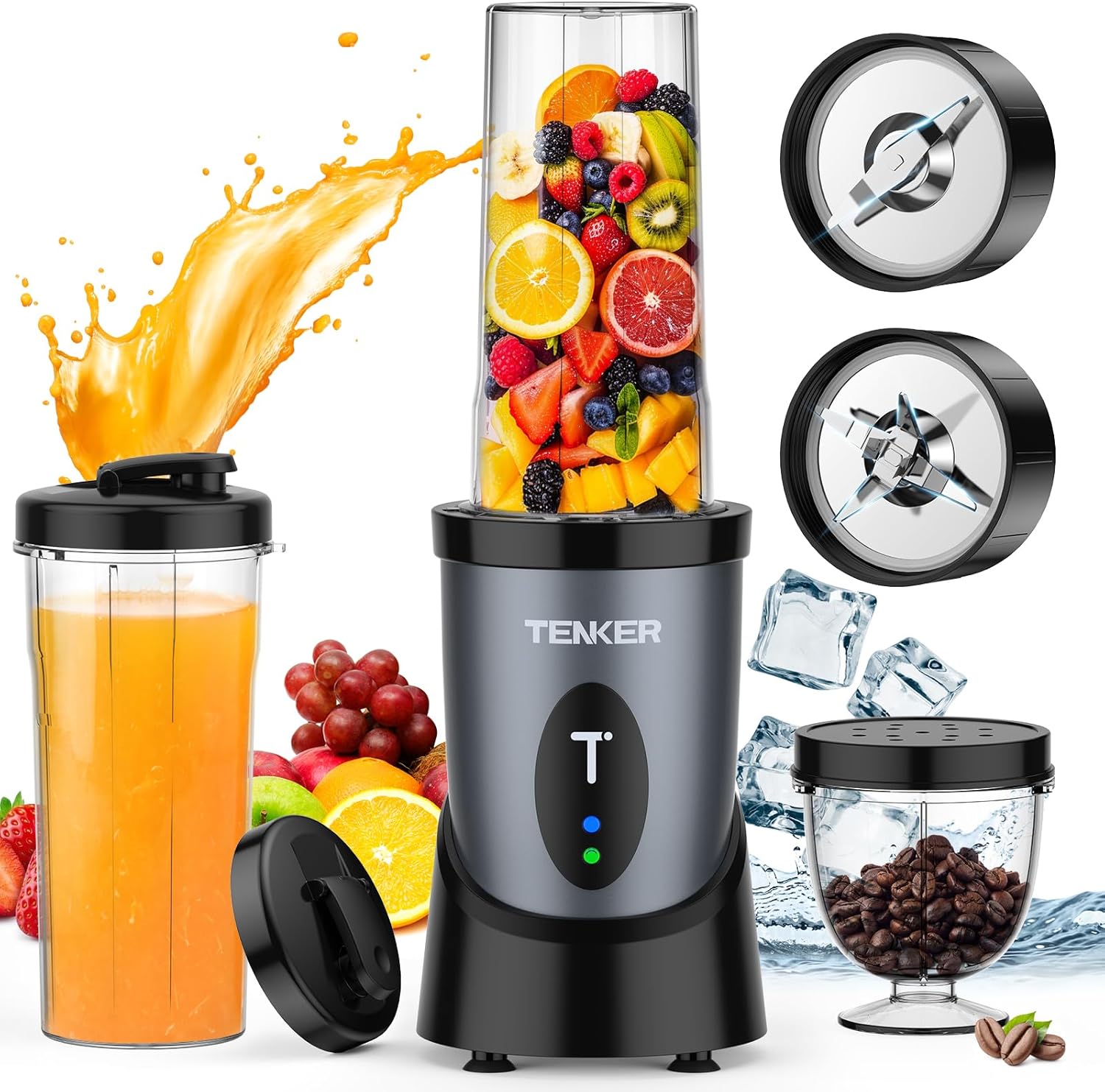 TENKER Portable Mini Blender Smoothie Makers, 900W Personal Blender Small Blende...