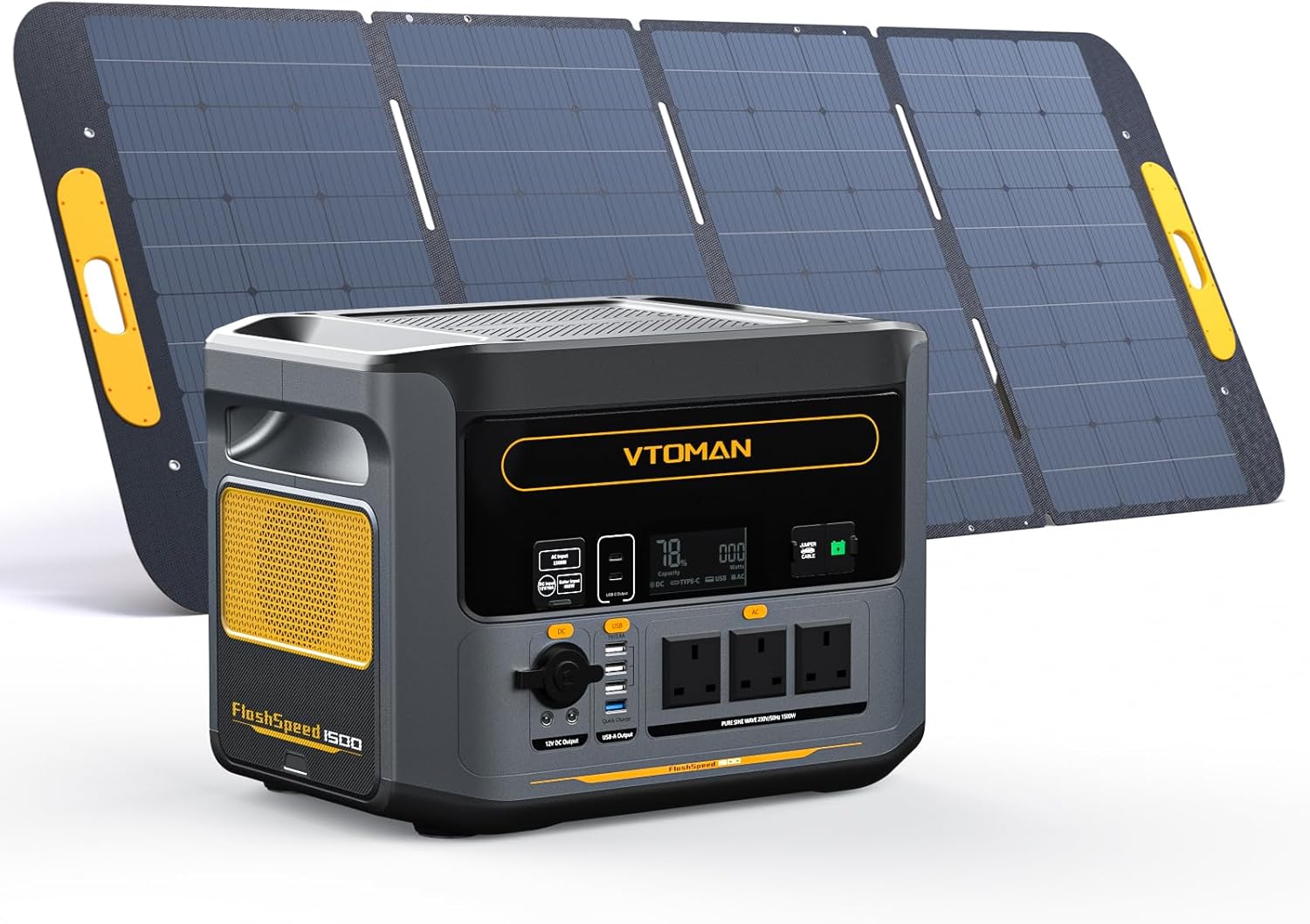 VTOMAN FlashSpeed 1500 Power Station with 400W Solar Panel, 1500W/1548Wh LiFePO4...