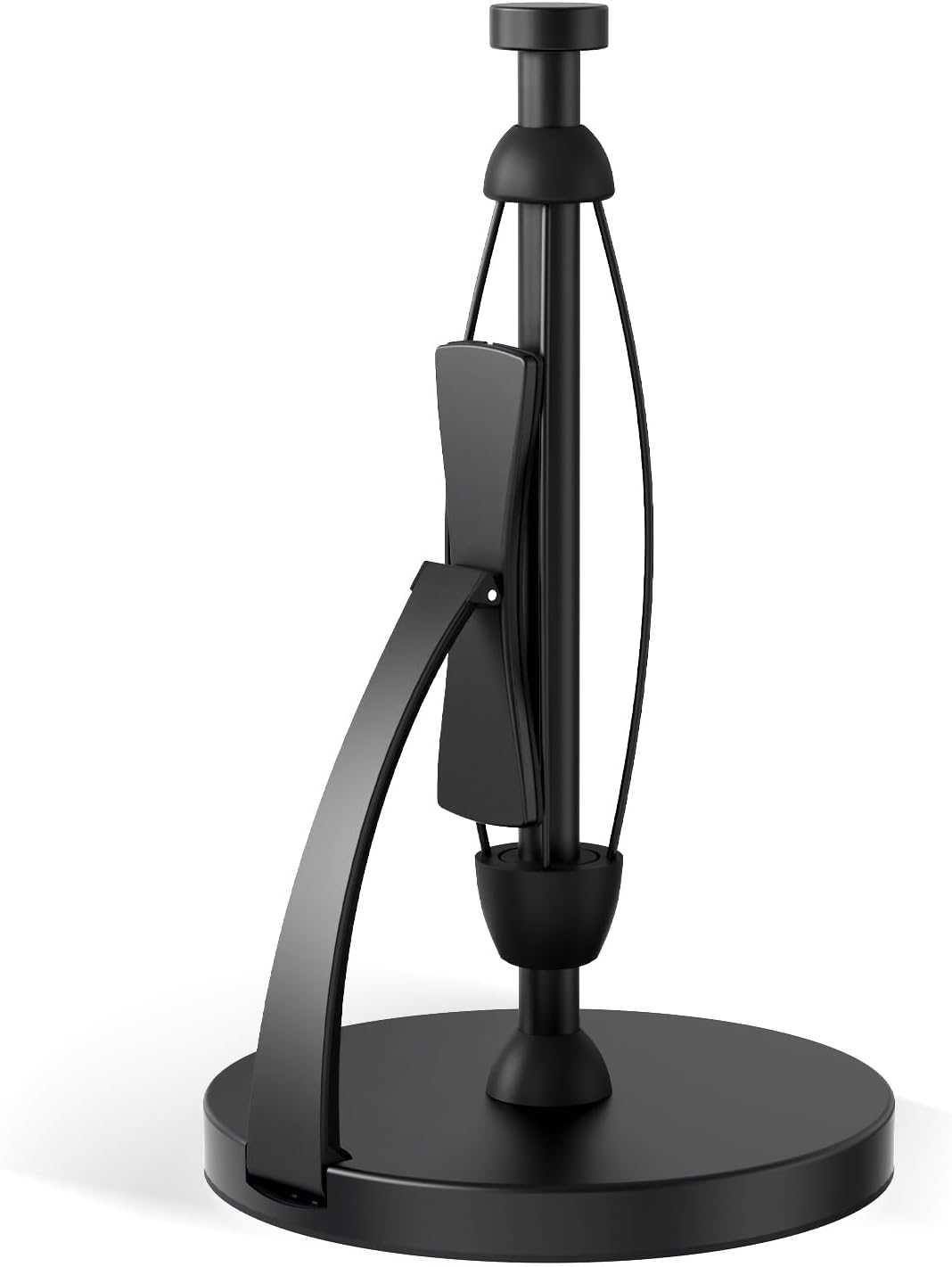 VEHHE Paper Towel Holder Countertop, Black Paper Towel Holder with Spring Activa...
