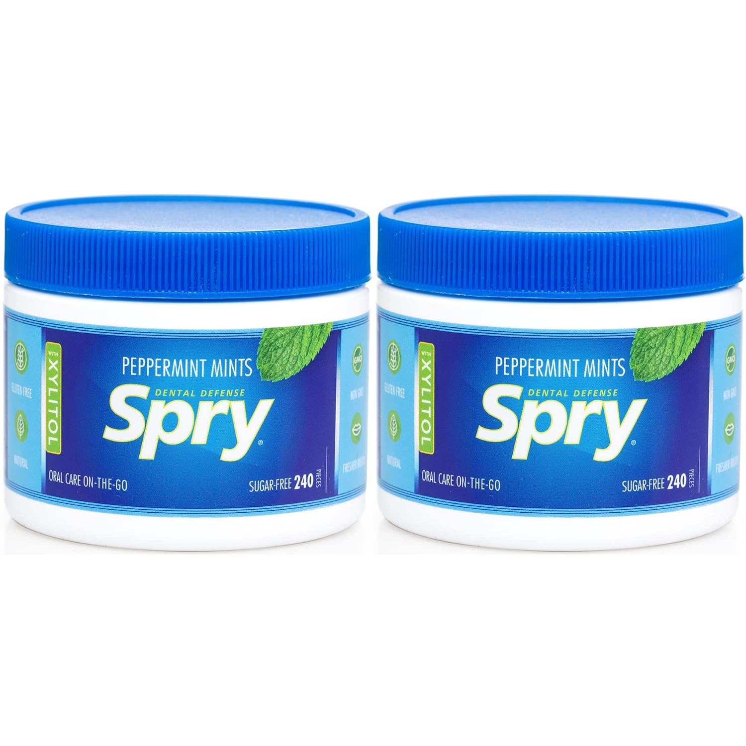 Spry Xylitol Peppermint Sugar Free Candy - Breath Mints That Promote Oral Health...