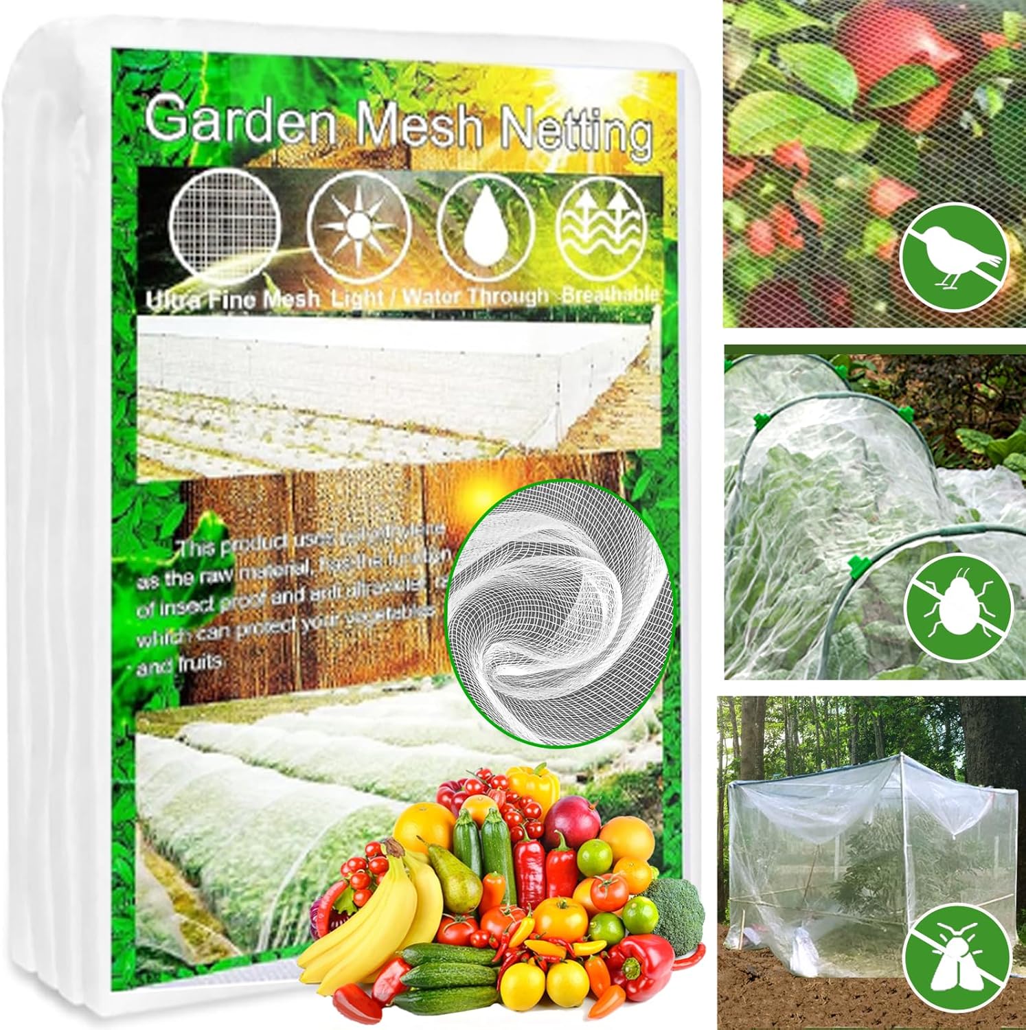 Garden Netting, Kanosan Ultra Fine Mesh 10 x 20Ft Bird Netting for Garden, Mosqu...