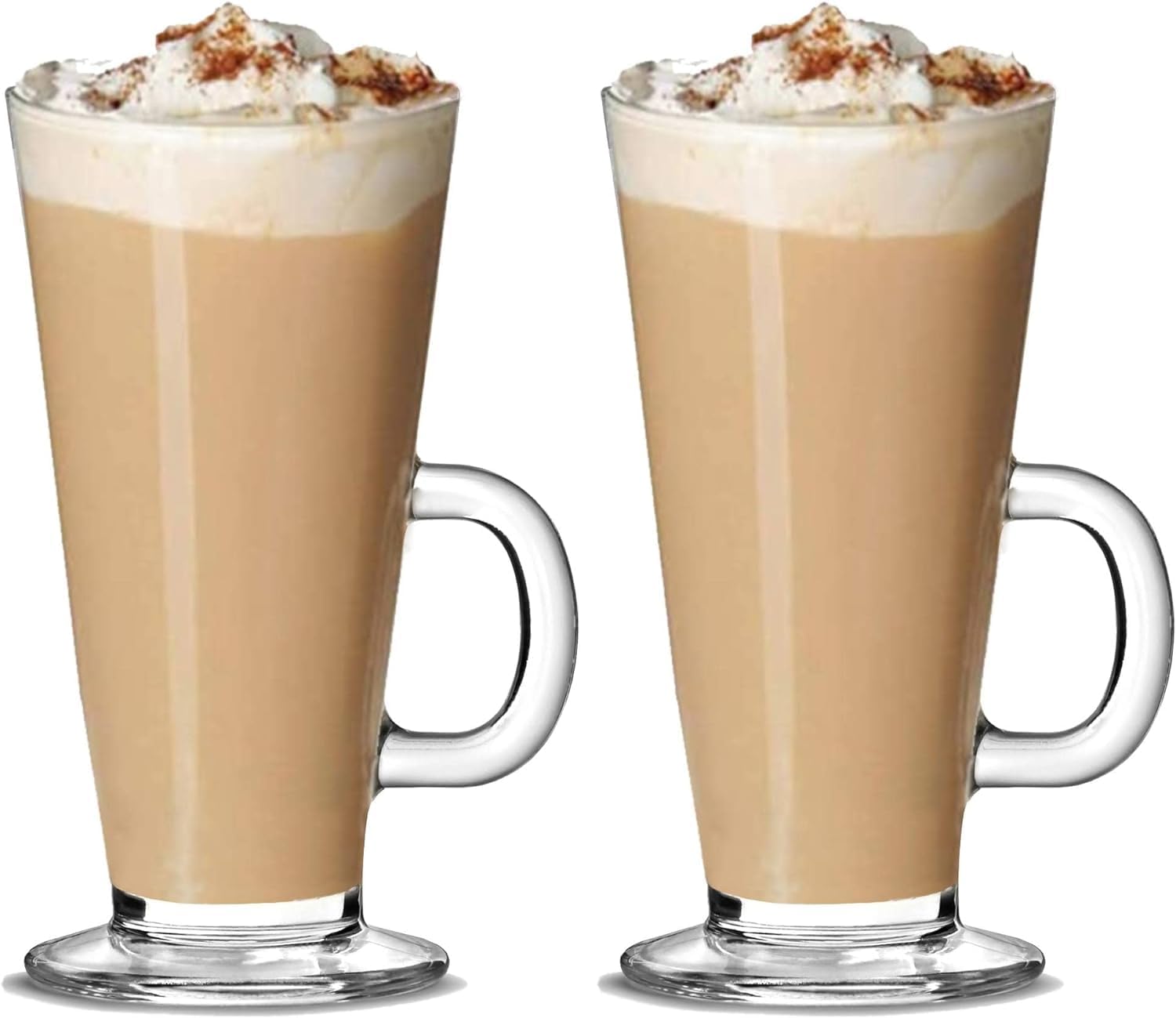 Latte Glasses Tea & Coffee Cups Pack of 2-270ml Temperature Resistant Hot Drink...